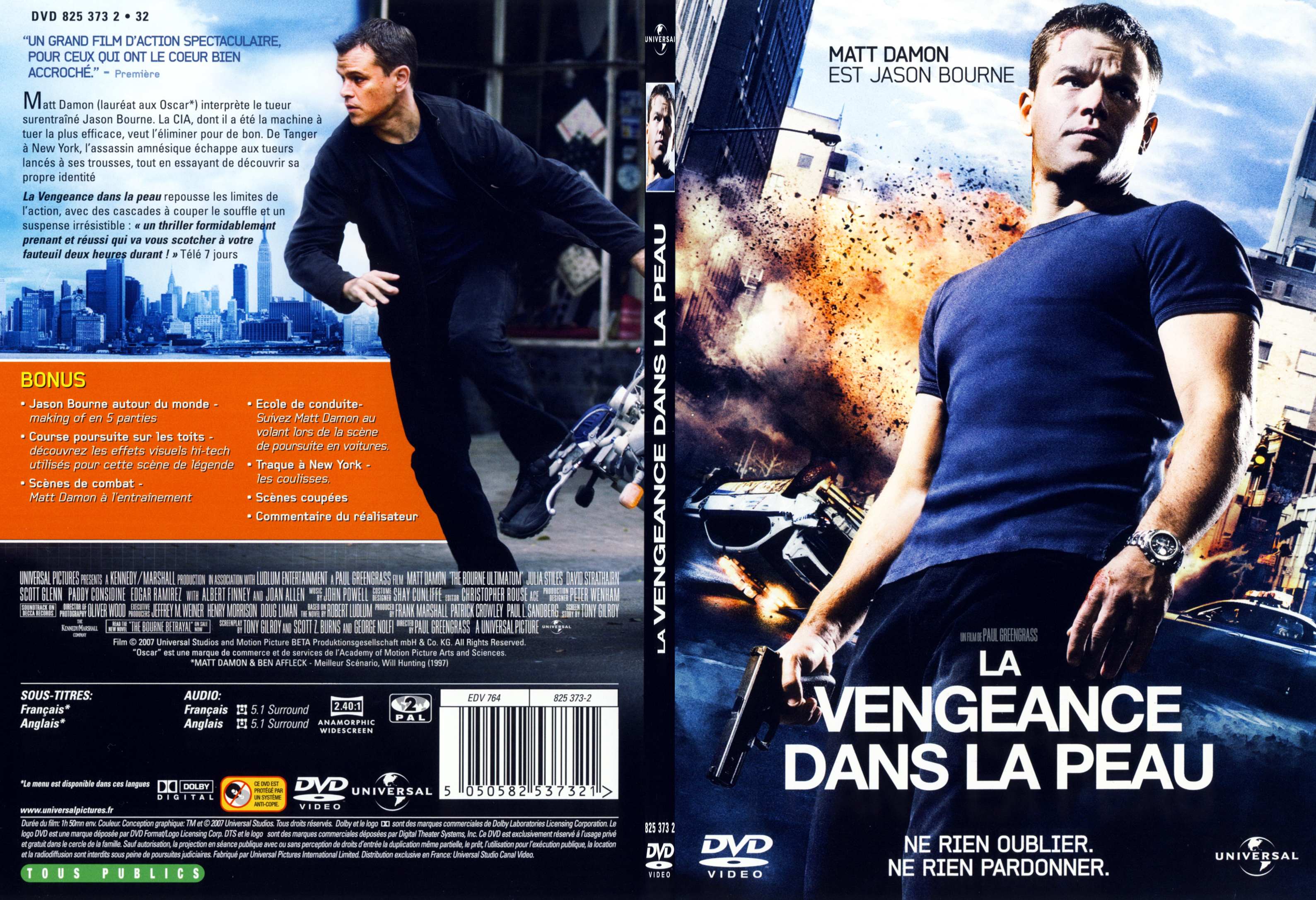 Jaquette DVD La vengeance dans la peau - SLIM