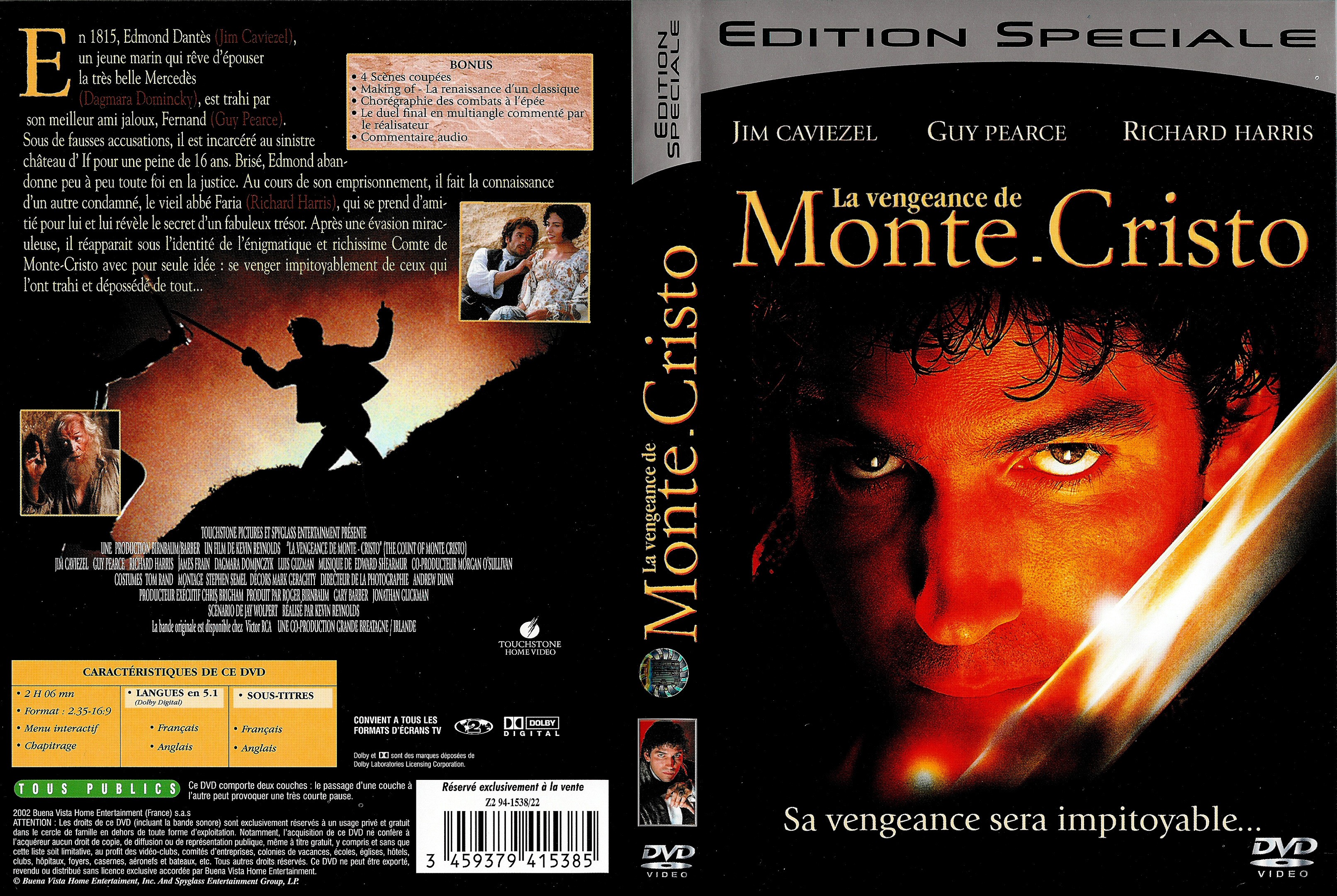 Jaquette DVD La vengeance de Monte-Cristo