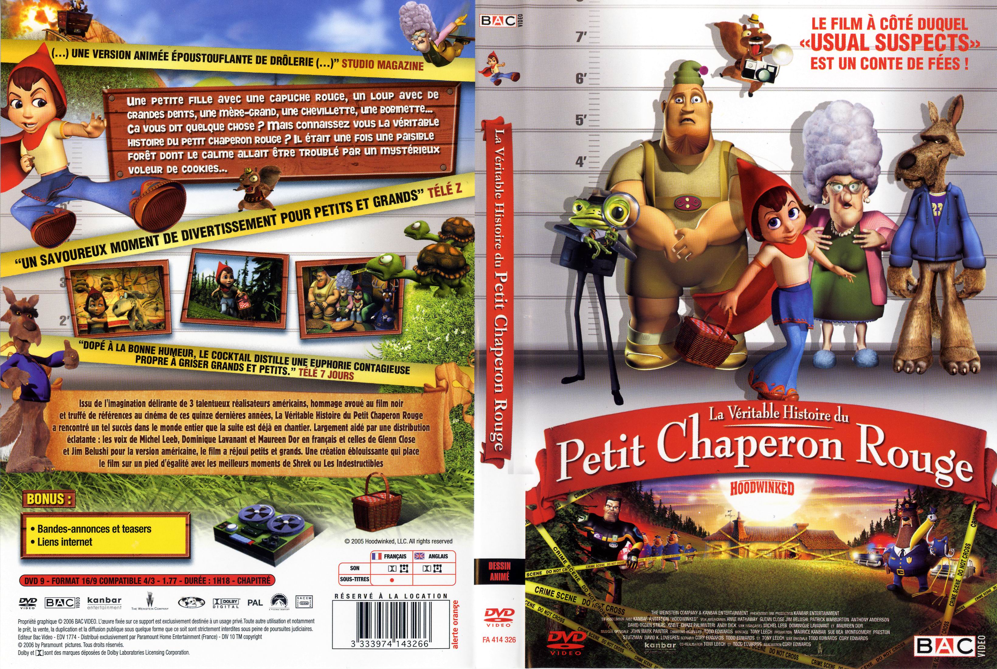 Jaquette DVD La vritable histoire du Petit Chaperon Rouge