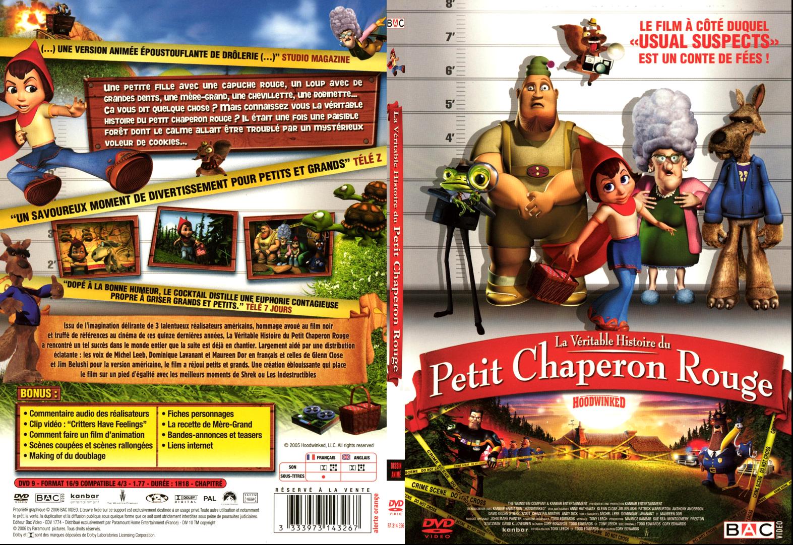 Jaquette DVD La vritable histoire du Petit Chaperon Rouge - SLIM