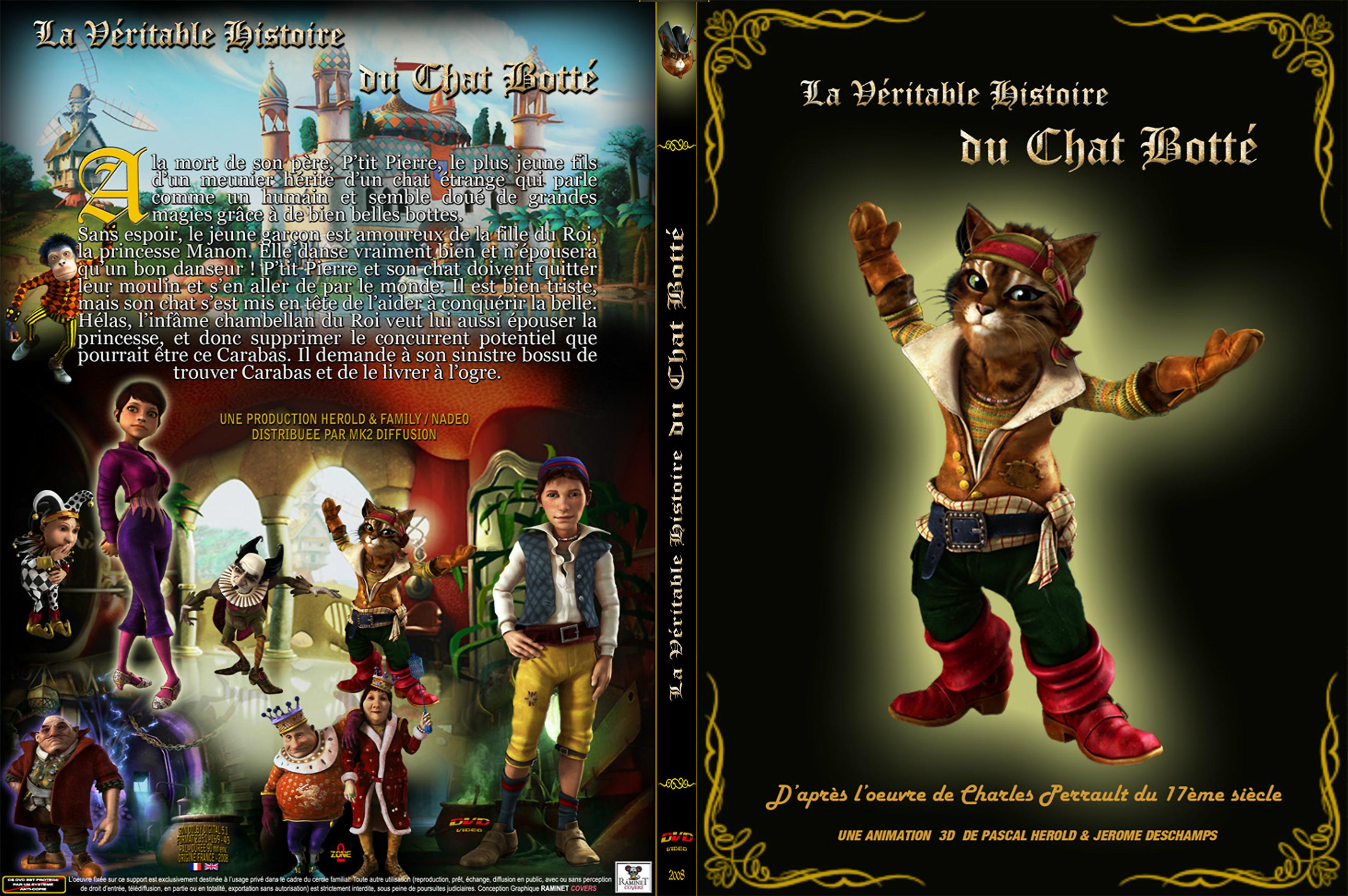 Jaquette DVD La veritable histoire du chat botte custom - SLIM