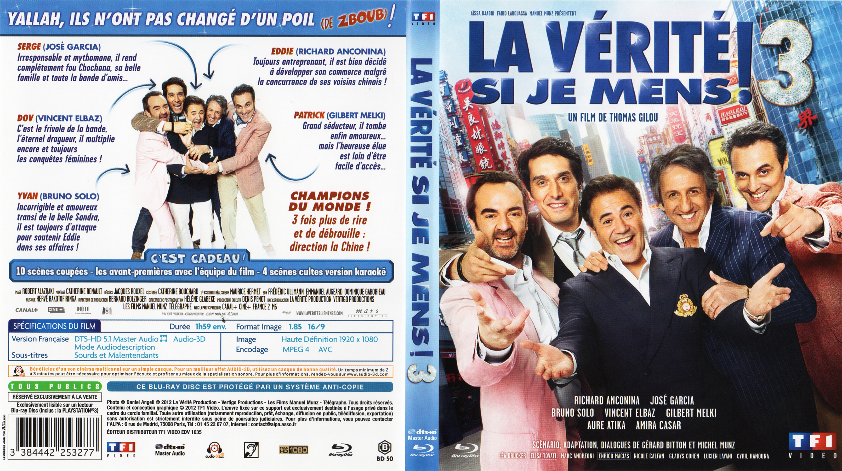 Jaquette DVD La vrit si je mens 3 (BLU-RAY)