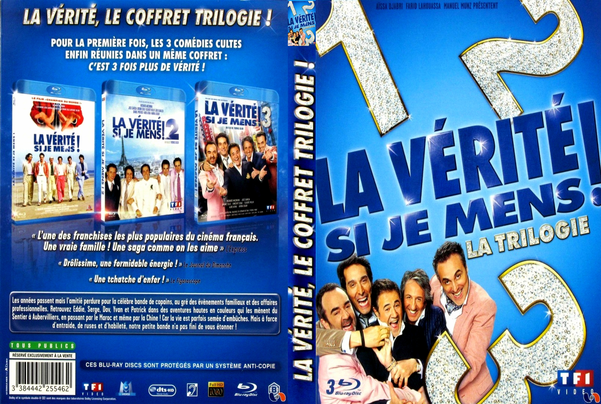 Jaquette DVD La vrit si je mens Trilogie custom