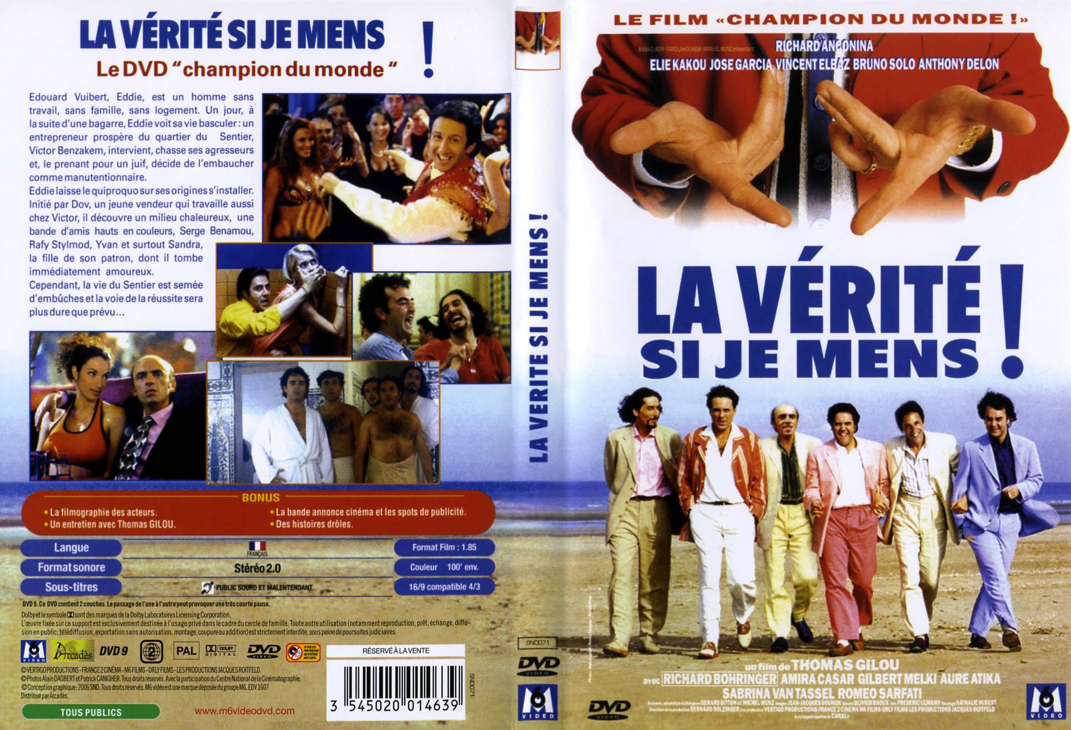 Jaquette DVD La vrit si je mens v2