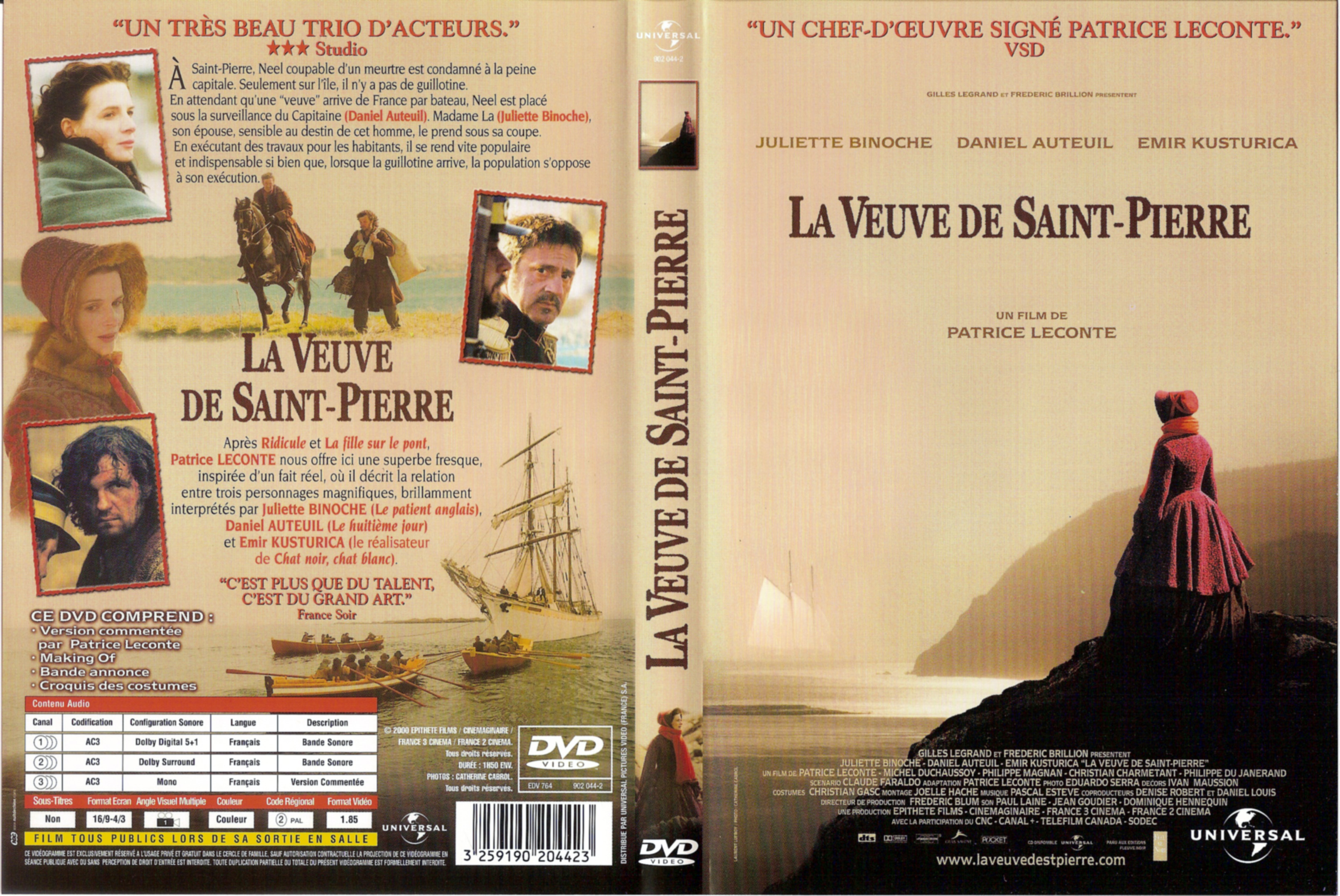 Jaquette DVD La veuve de Saint-Pierre
