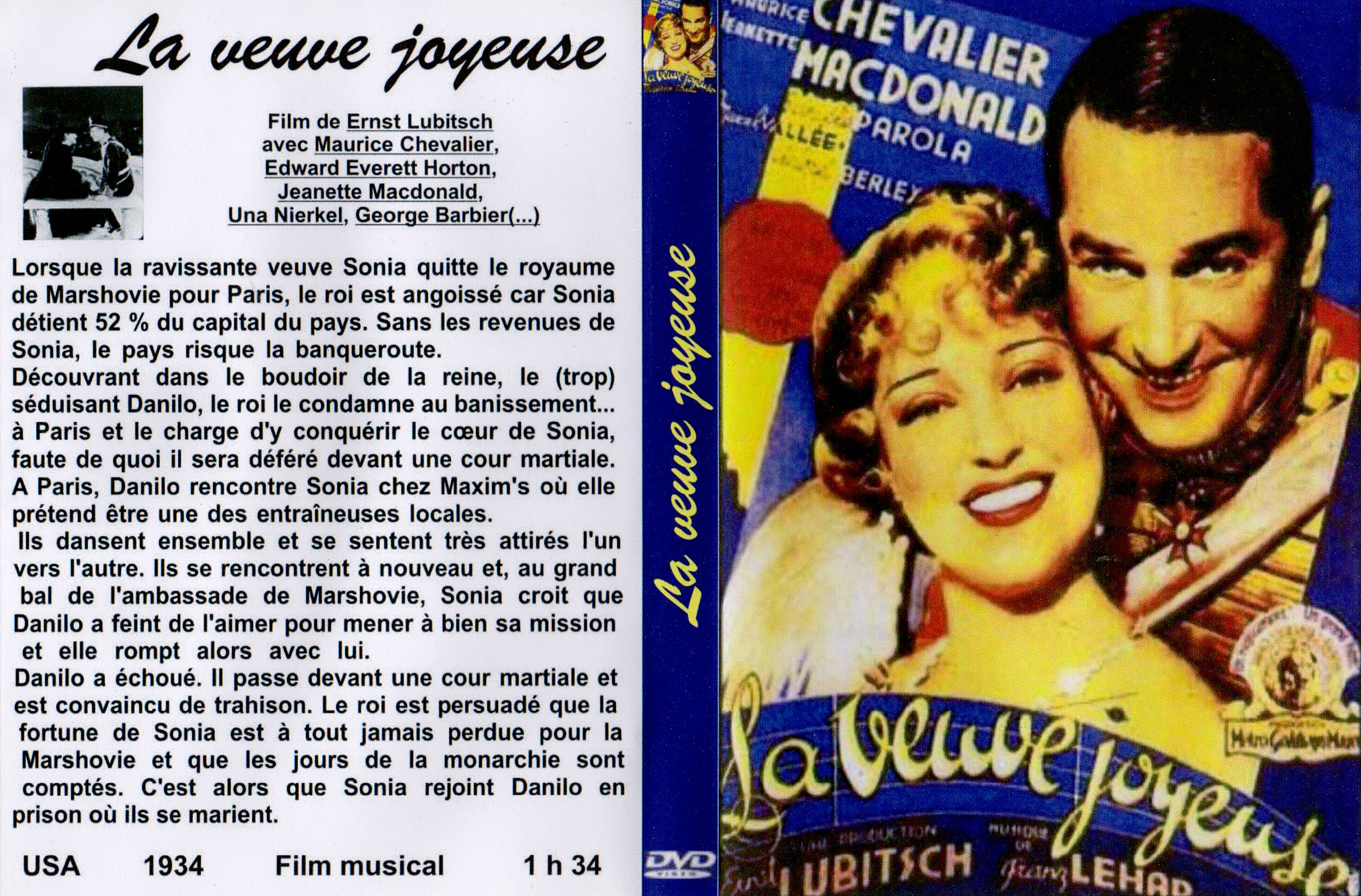 Jaquette DVD La veuve joyeuse custom