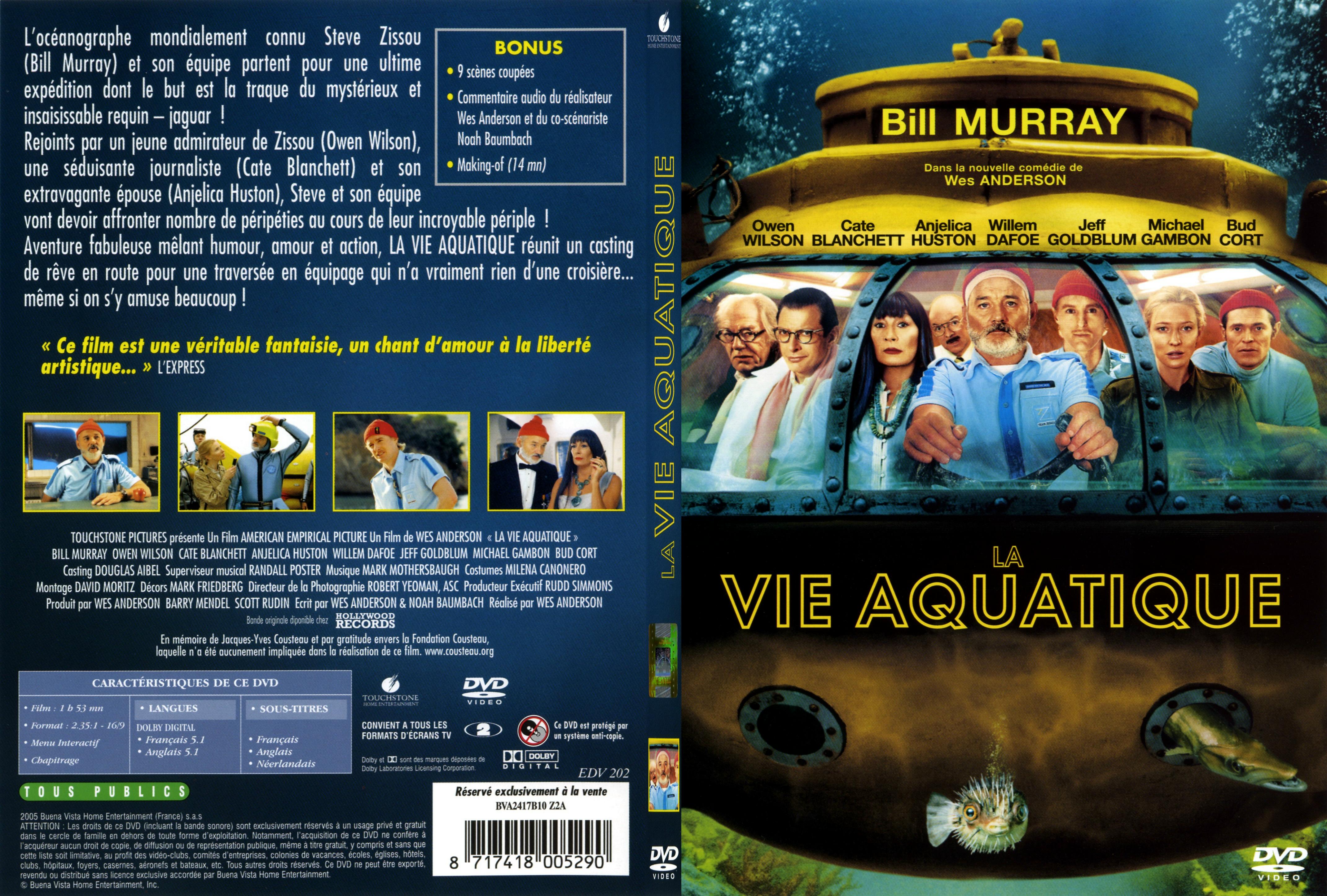 Jaquette DVD La vie aquatique - SLIM