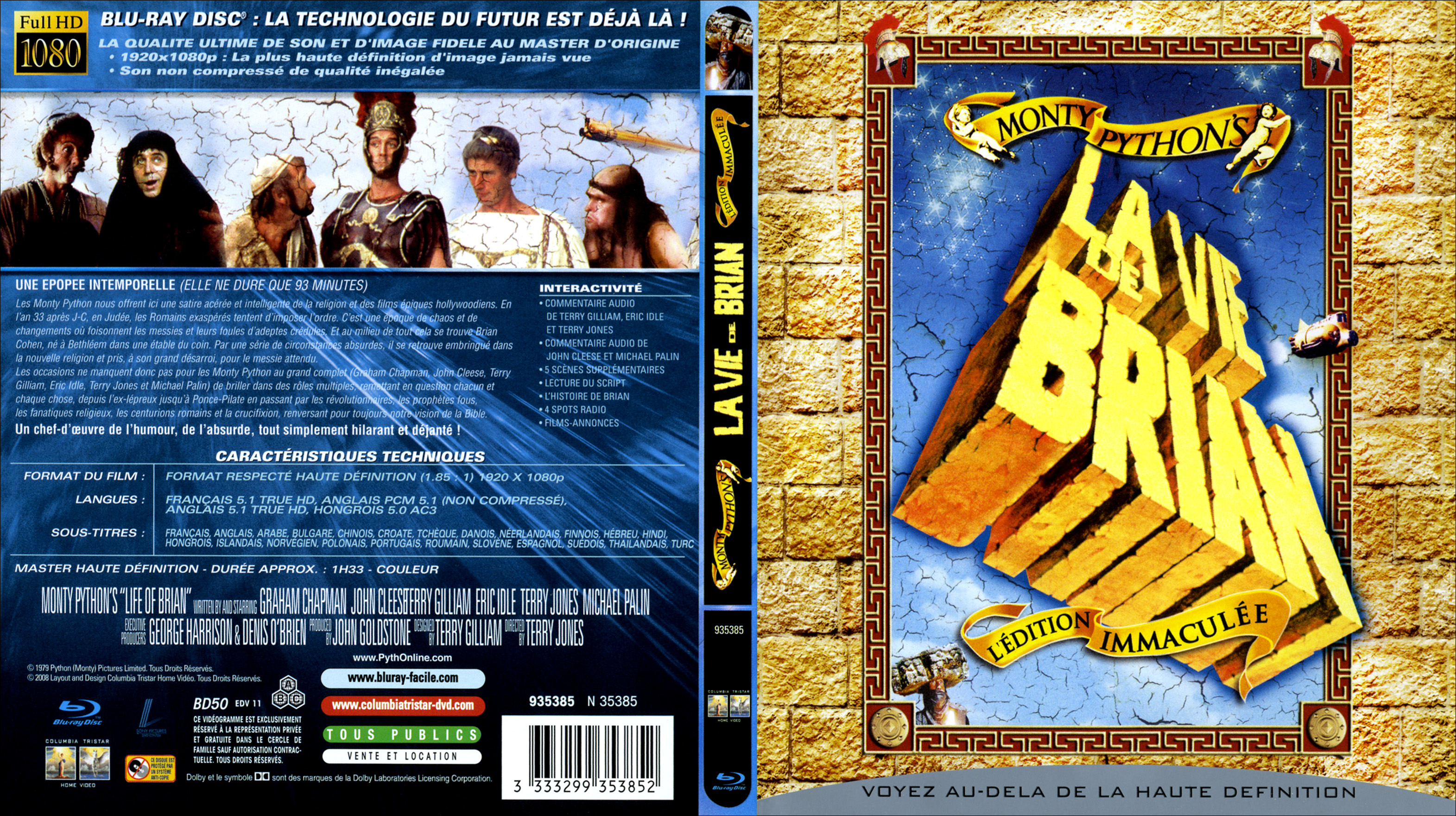 Jaquette DVD La vie de Brian (BLU-RAY)