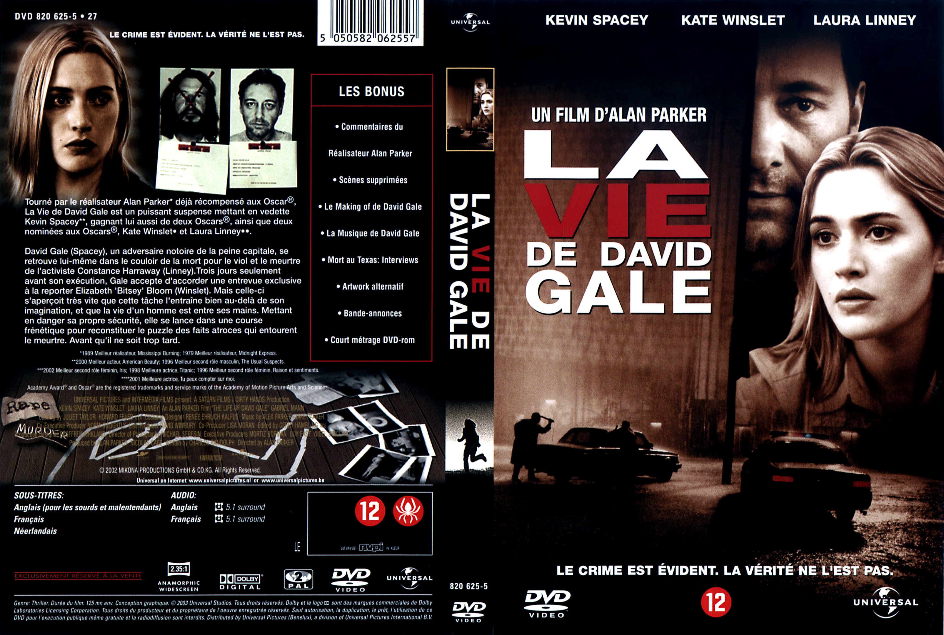 Bo La Vie De David Gale Jaquette DVD de La vie de David Gale - Cinéma Passion