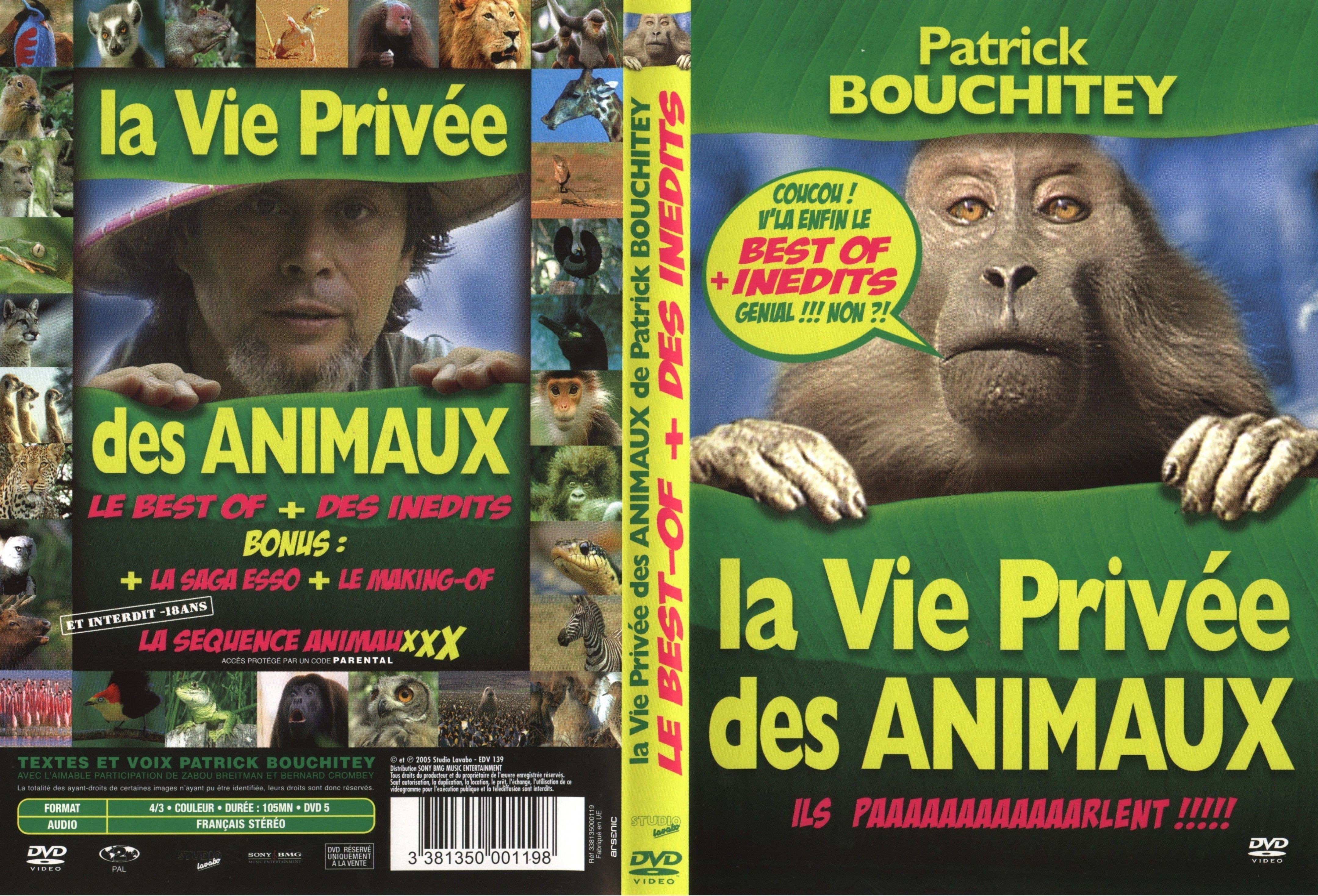Jaquette DVD La vie prive des animaux