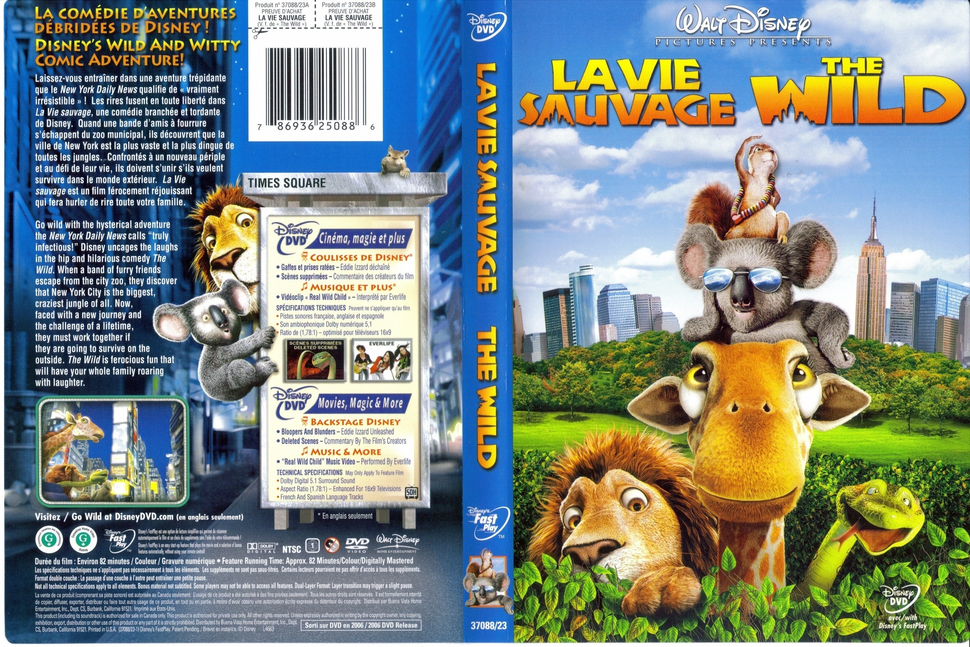 Jaquette DVD La vie sauvage - The wild (Canadienne)