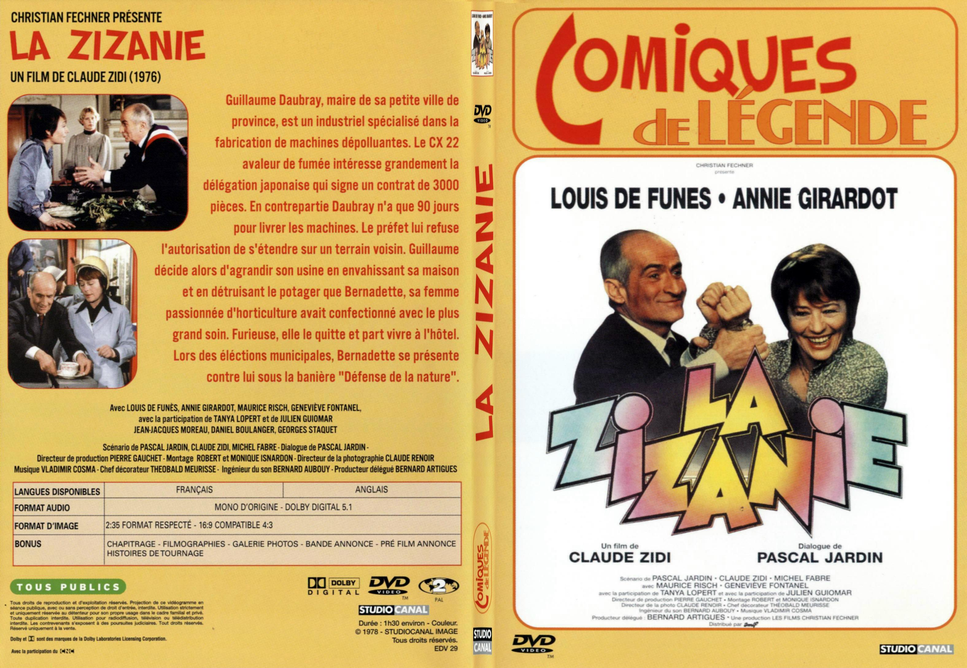 Jaquette DVD La zizanie - SLIM