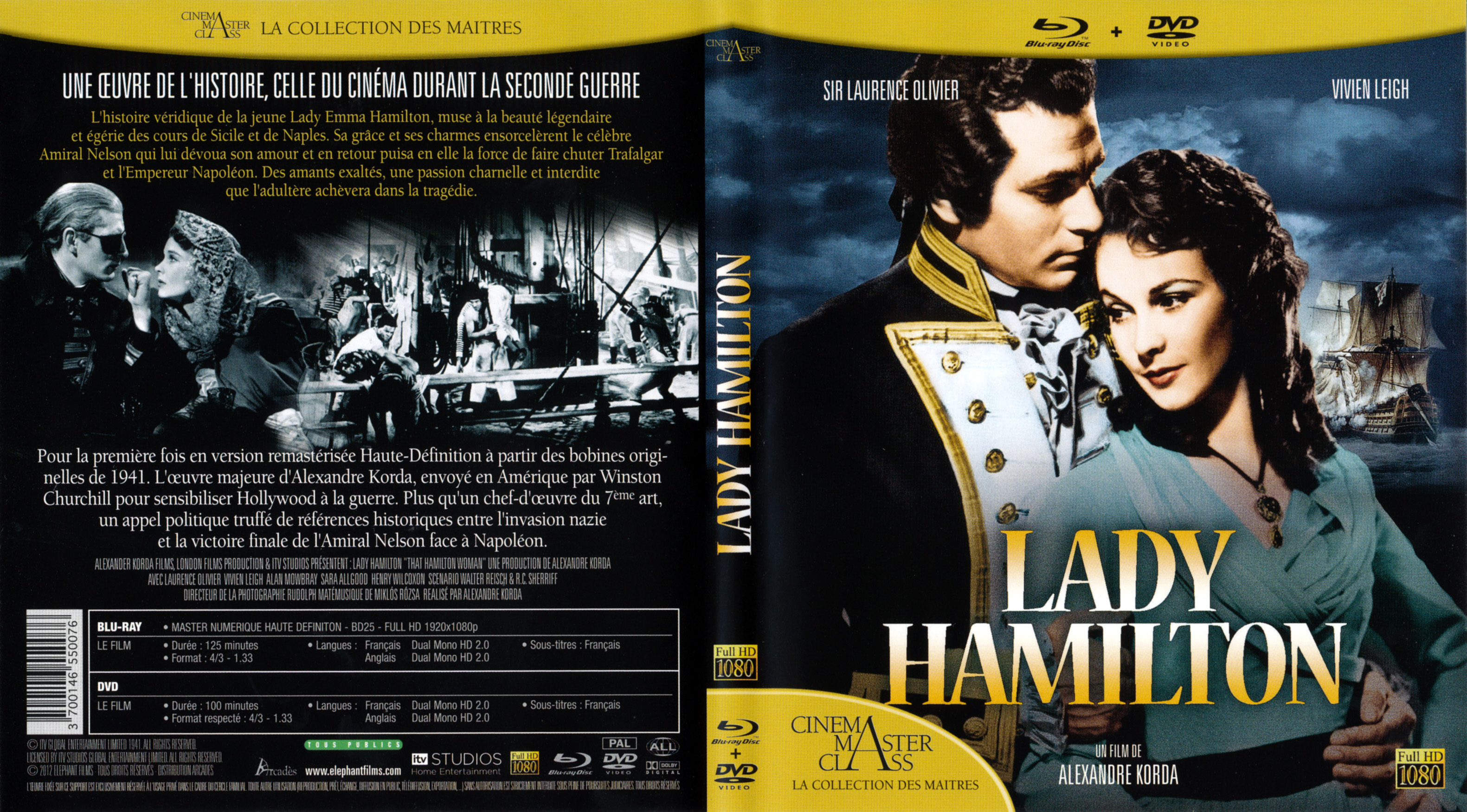 Jaquette DVD Lady Hamilton (BLU-RAY)