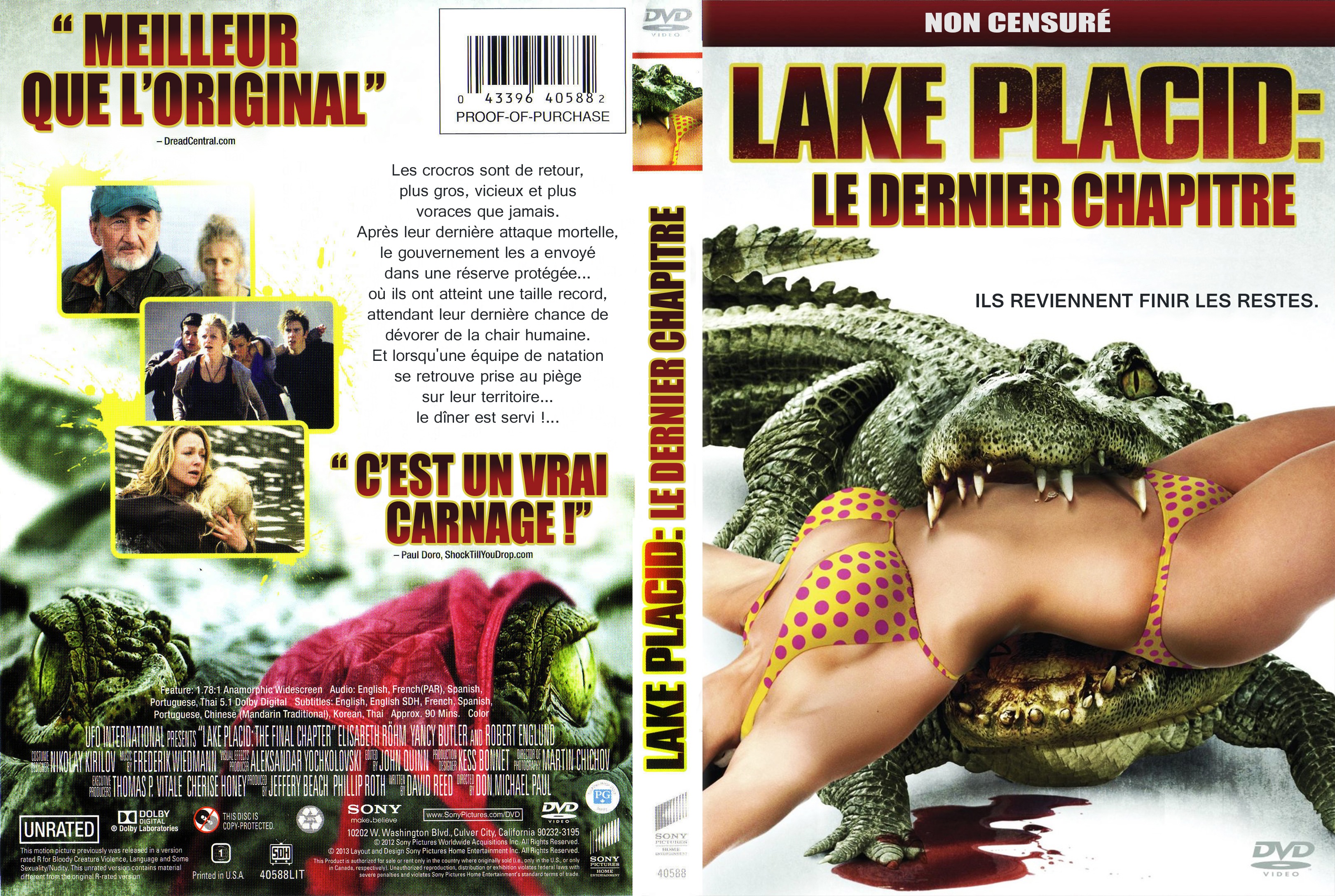 Jaquette DVD Lake Placid Le Dernier Chapitre (Canadienne)
