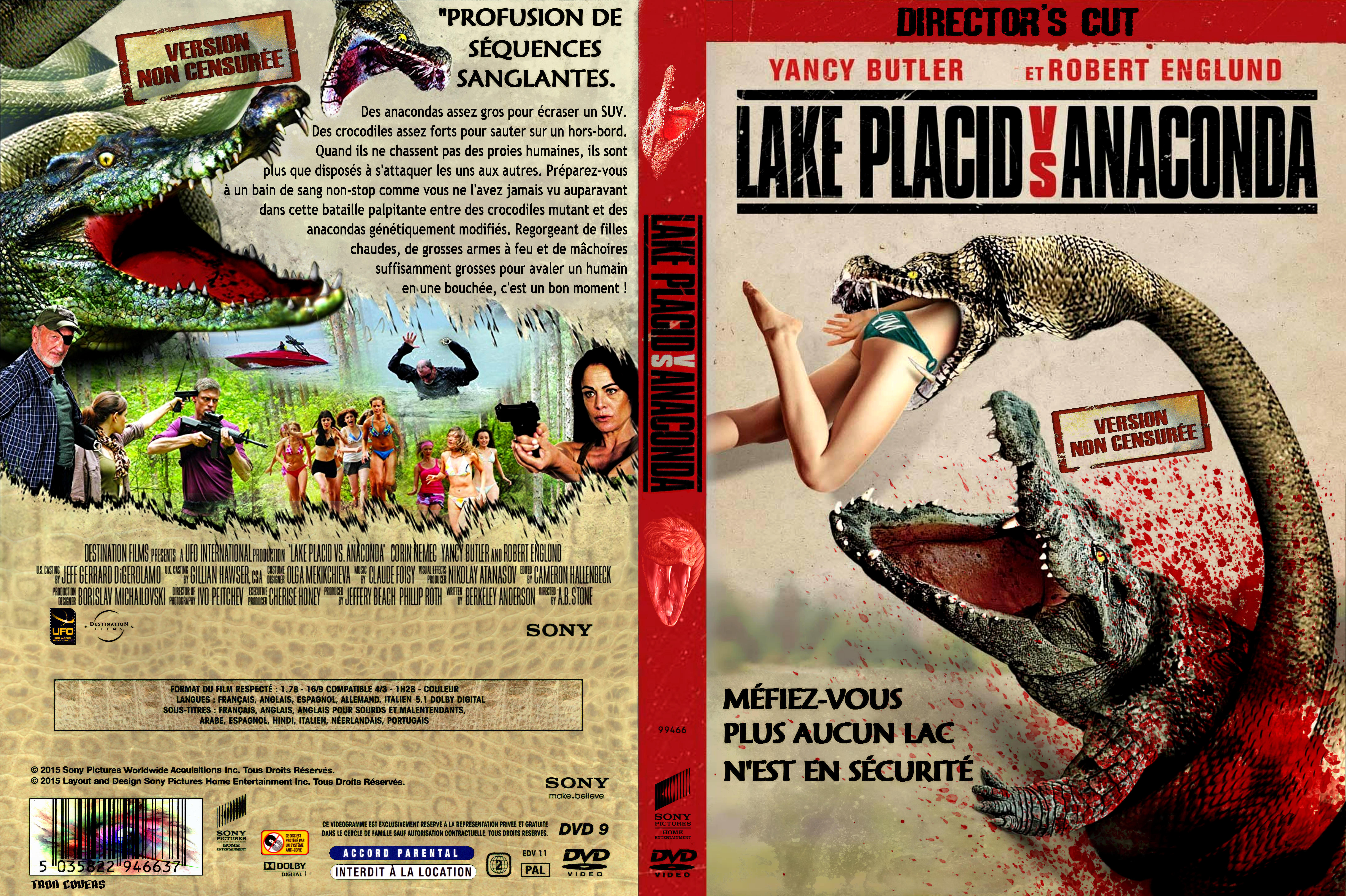 Jaquette DVD Lake placid vs Anacondas custom