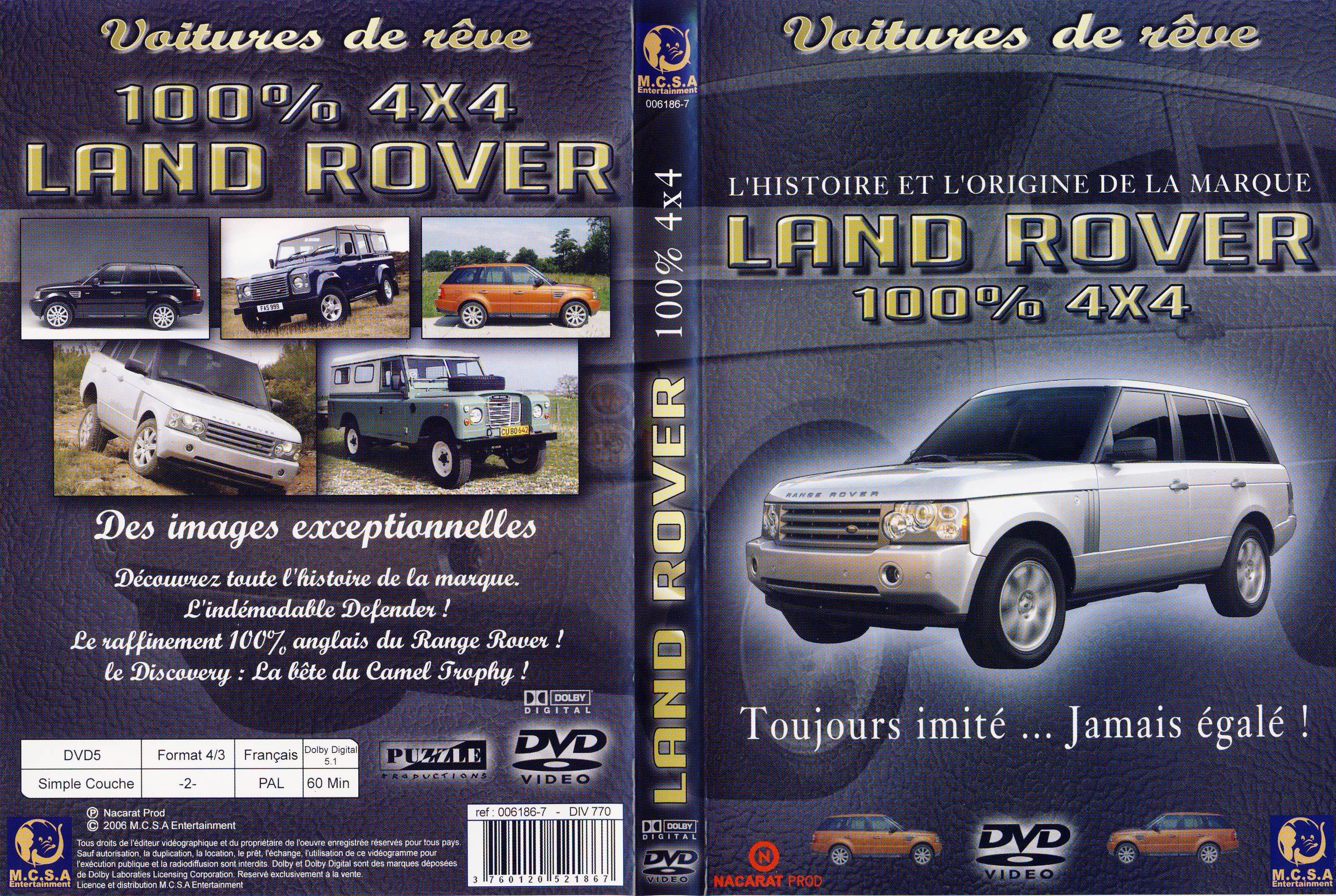 Jaquette DVD Land Rover 100 4x4
