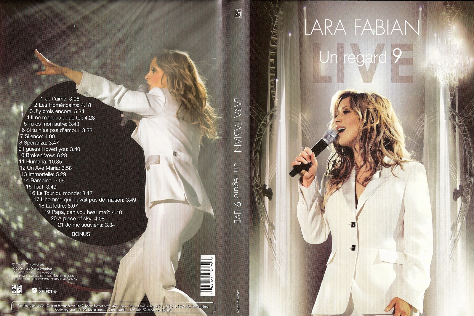 Jaquette DVD Lara Fabian live un regard 9