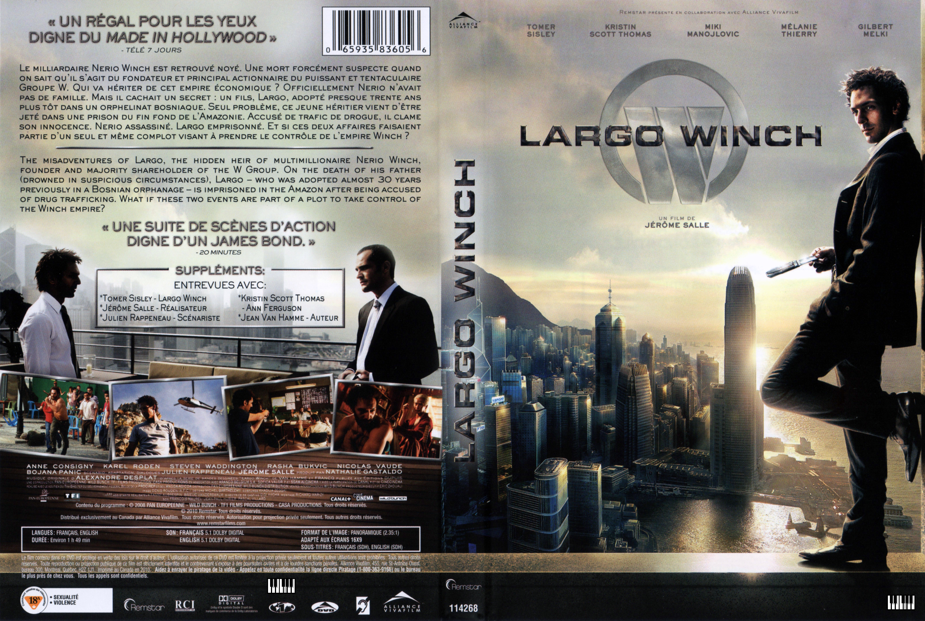 Jaquette DVD Largo Winch (Canadienne)