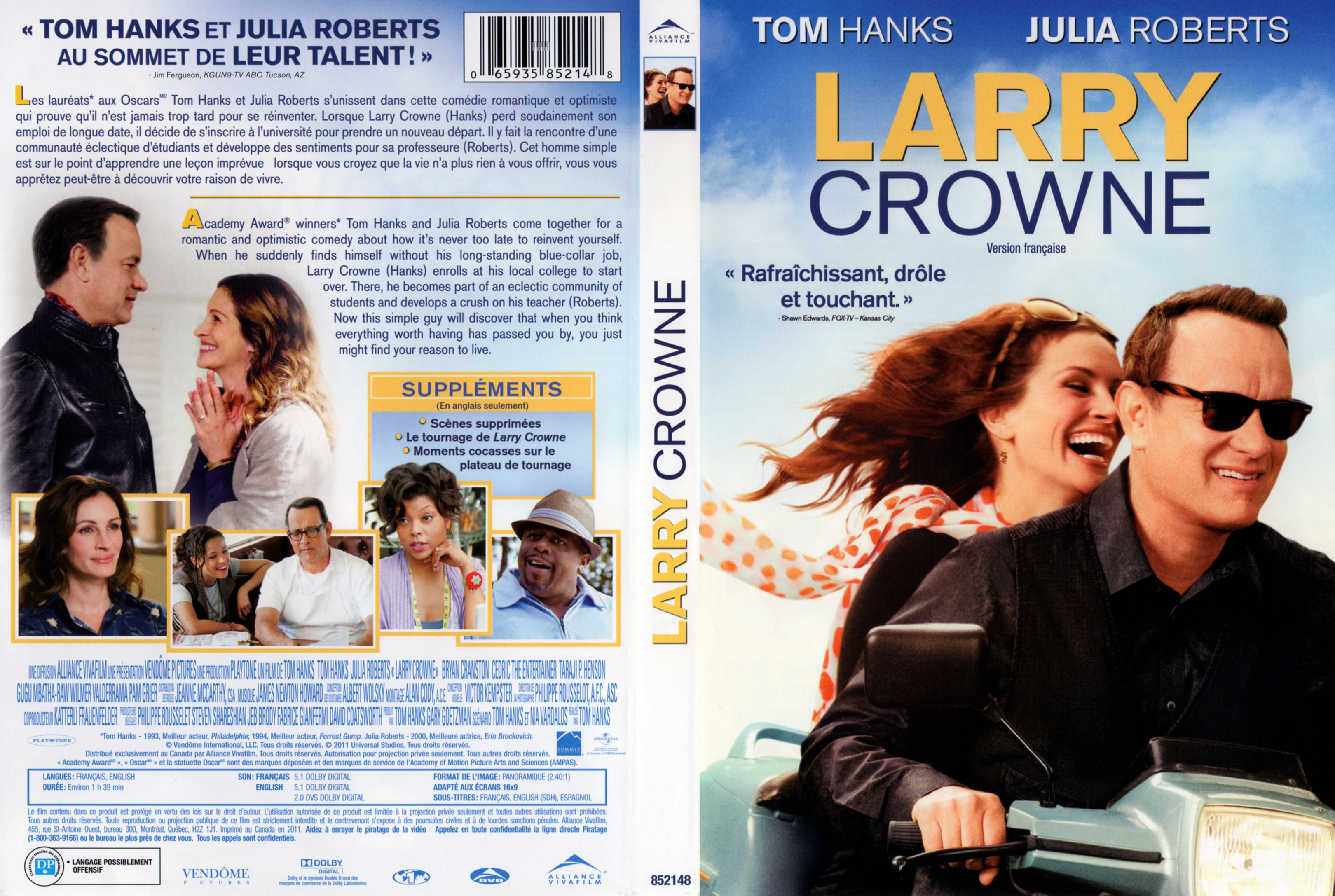Jaquette DVD Larry Crowne (Canadienne)