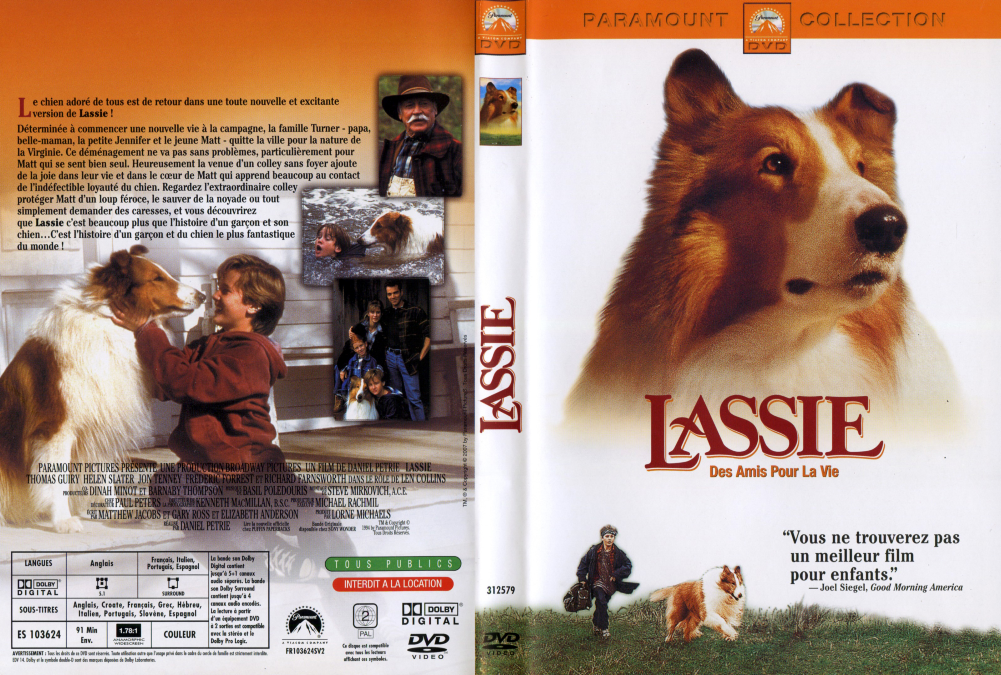 Jaquette DVD Lassie - Des amis pour la vie