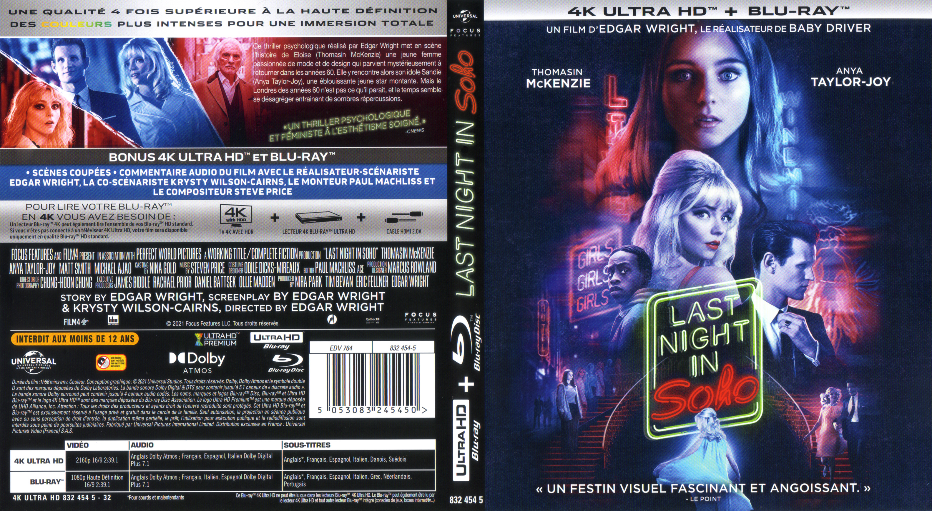 Jaquette DVD Last night in Soho 4K (BLU-RAY)