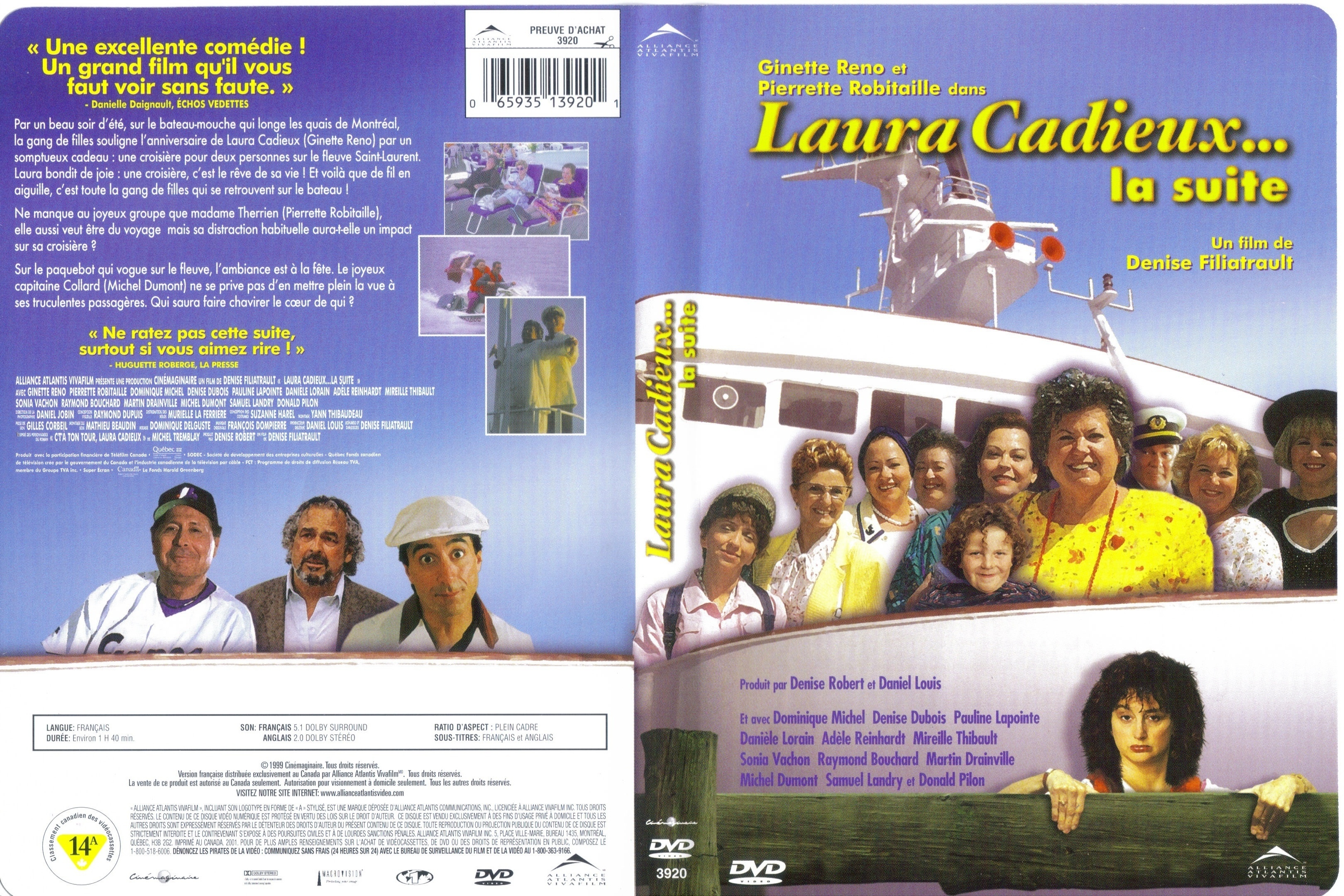 Jaquette DVD Laura Cadieux - La suite (Canadienne)
