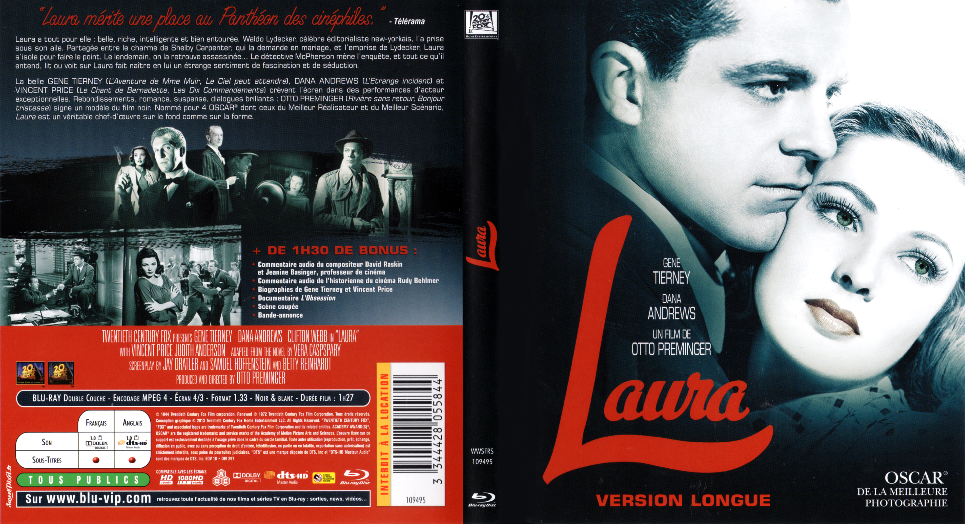 Jaquette DVD Laura (1944) (BLU-RAY)