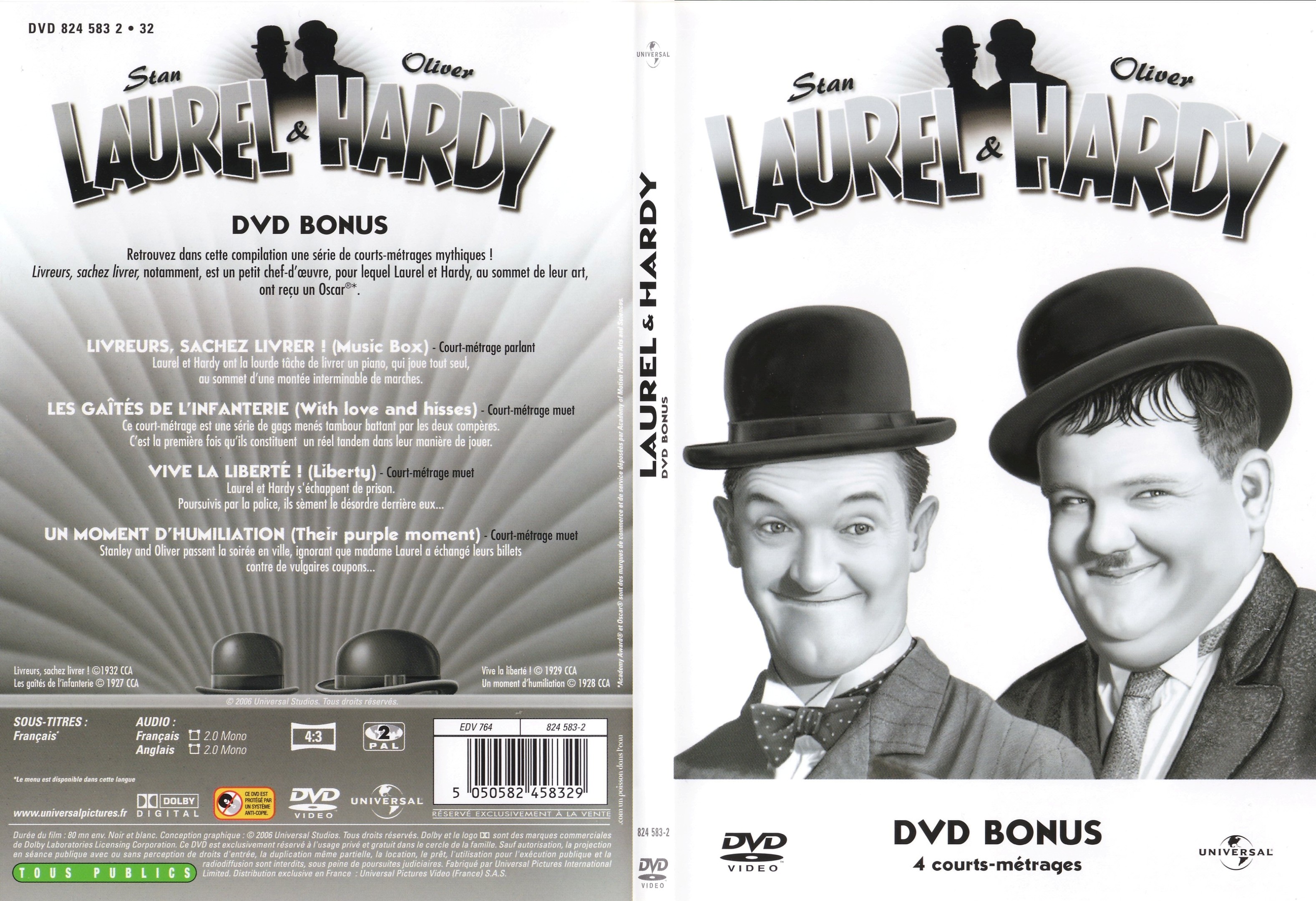 Jaquette DVD Laurel et Hardy DVD bonus - SLIM