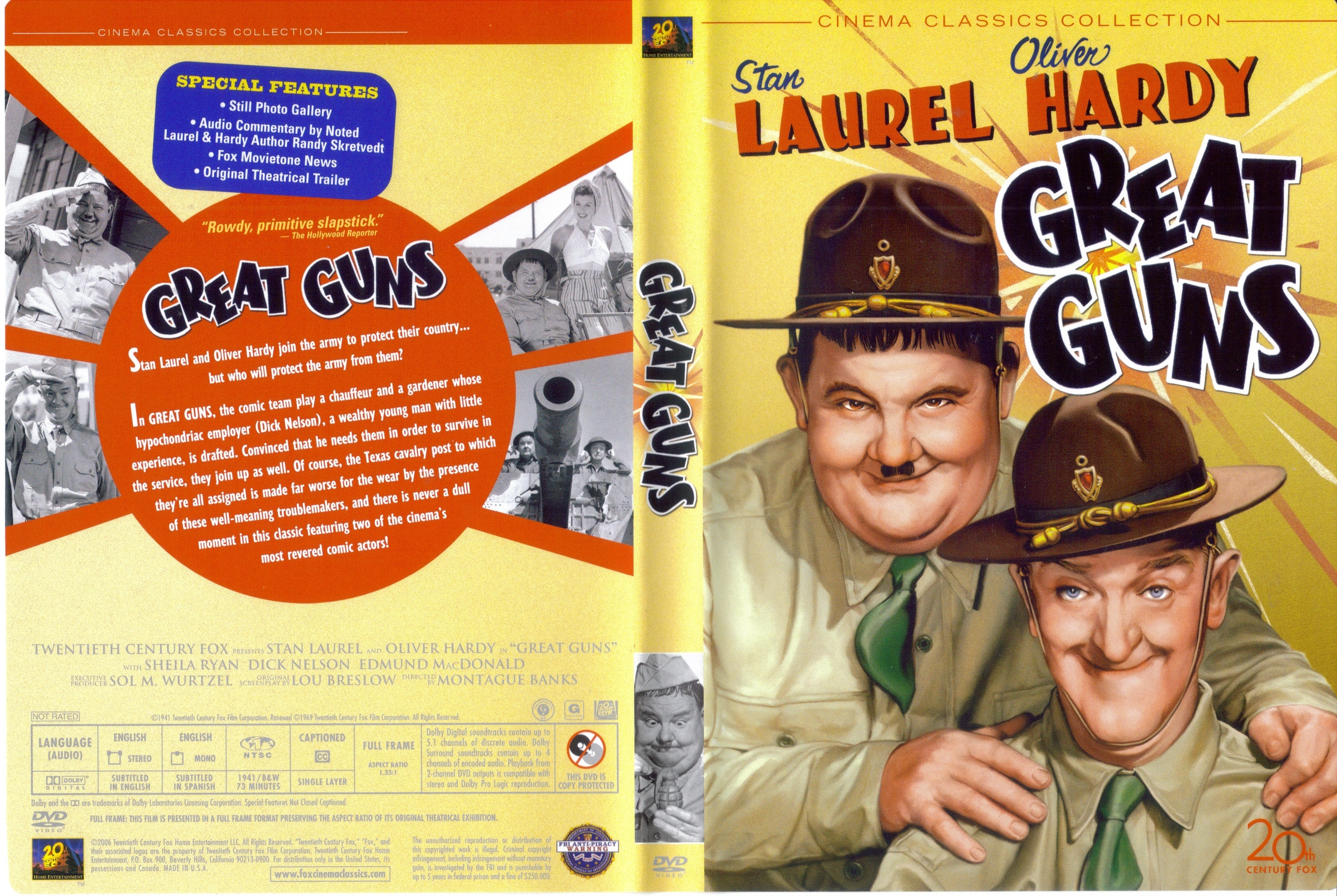 Jaquette DVD Laurel et Hardy Great Guns Zone 1