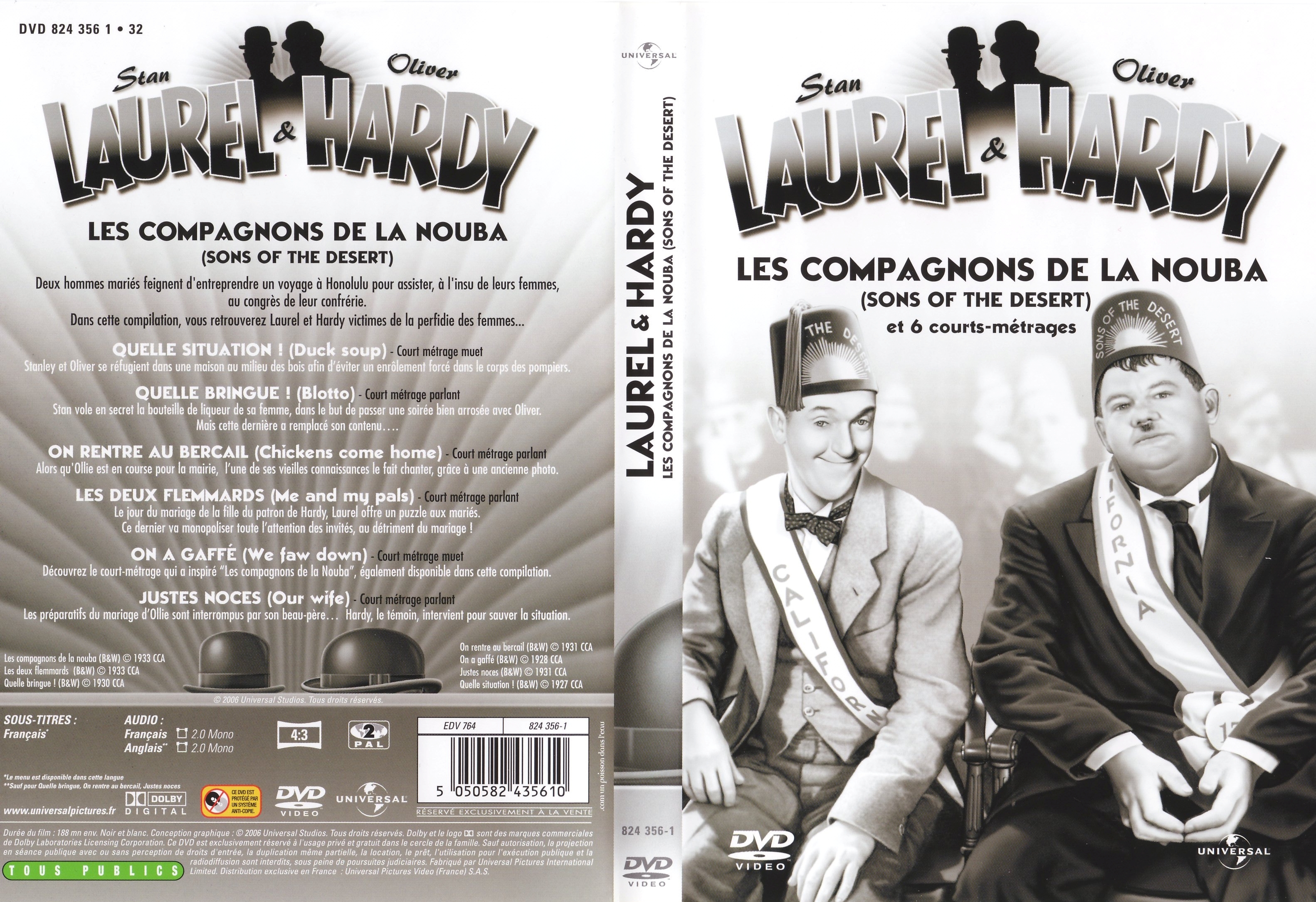 Jaquette DVD Laurel et Hardy Les compagnons de la Nouba v2