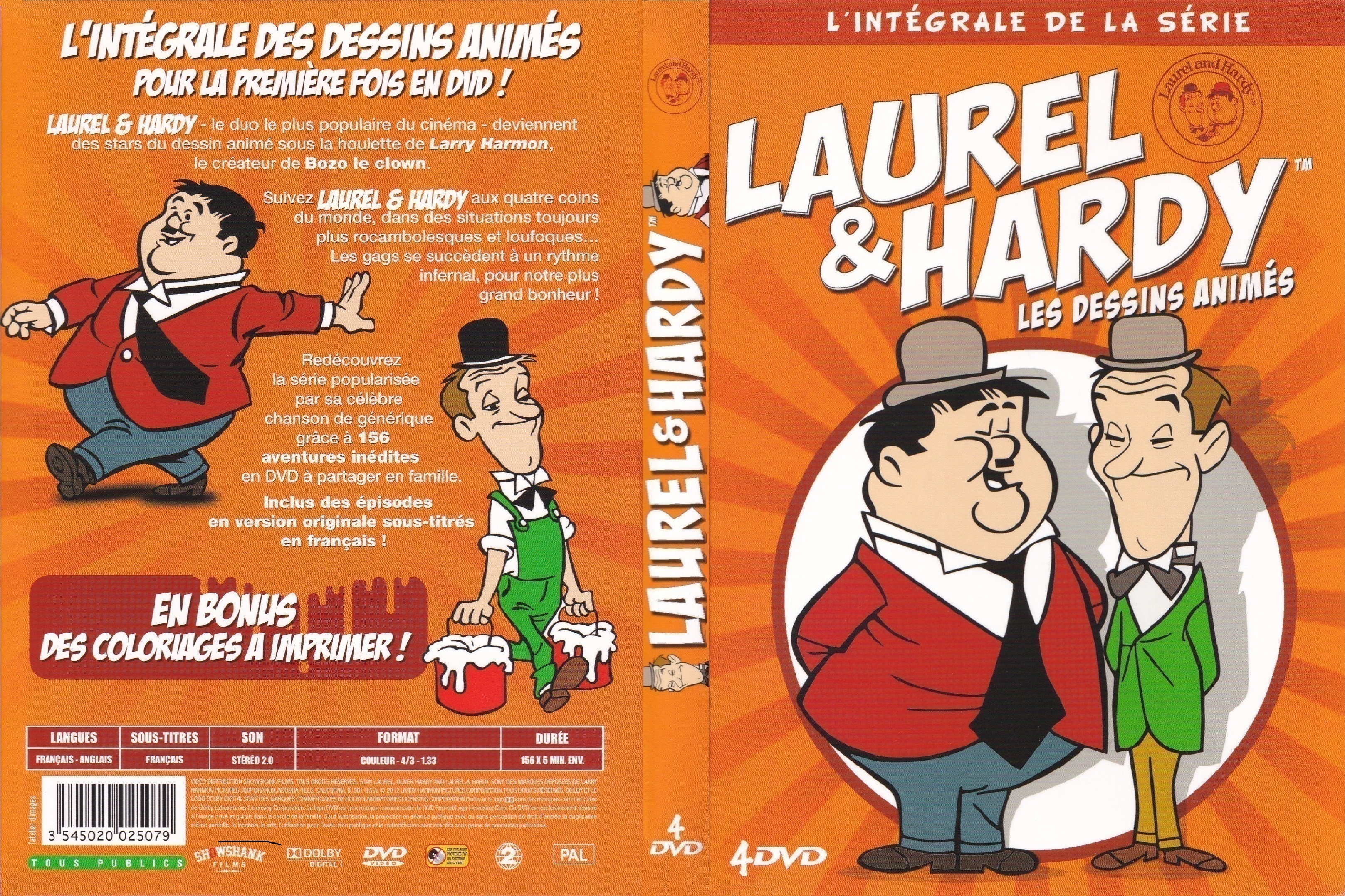 Jaquette DVD Laurel et Hardy - Les Dessins Animes (Jaquette 4DVD)