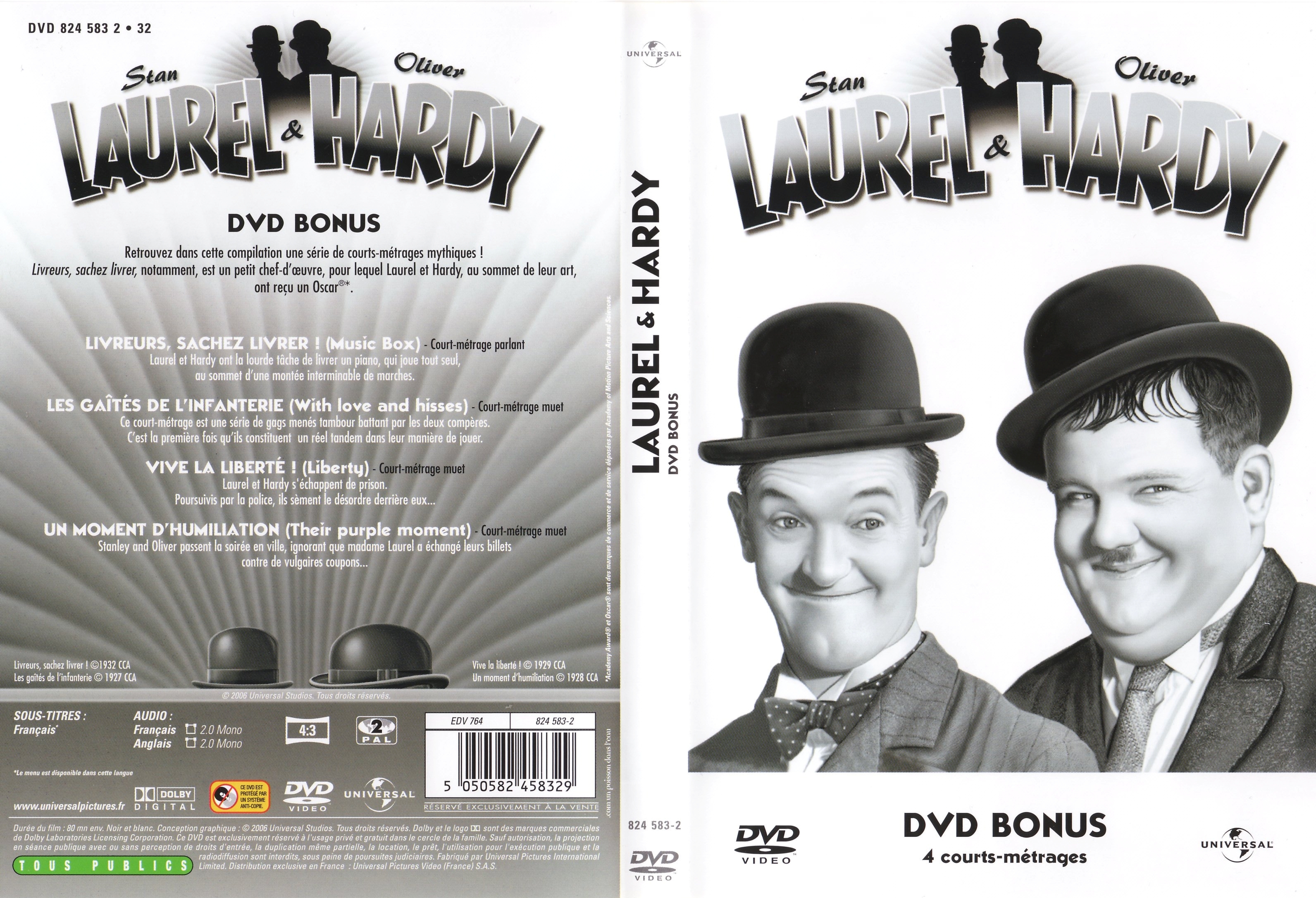 Jaquette DVD Laurel et Hardy dvd bonus