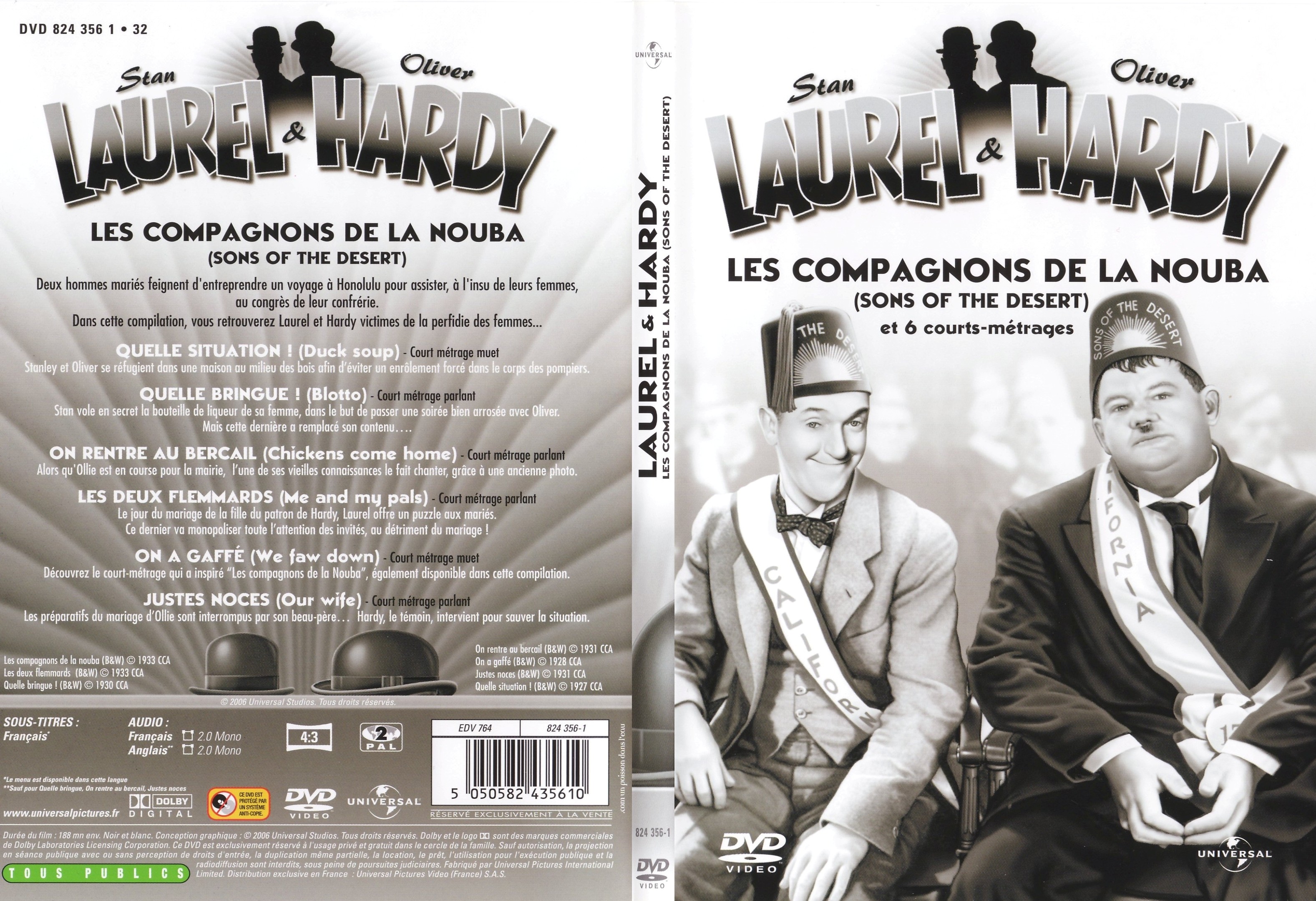 Jaquette DVD Laurel et Hardy les compagnons de la nouba - SLIM