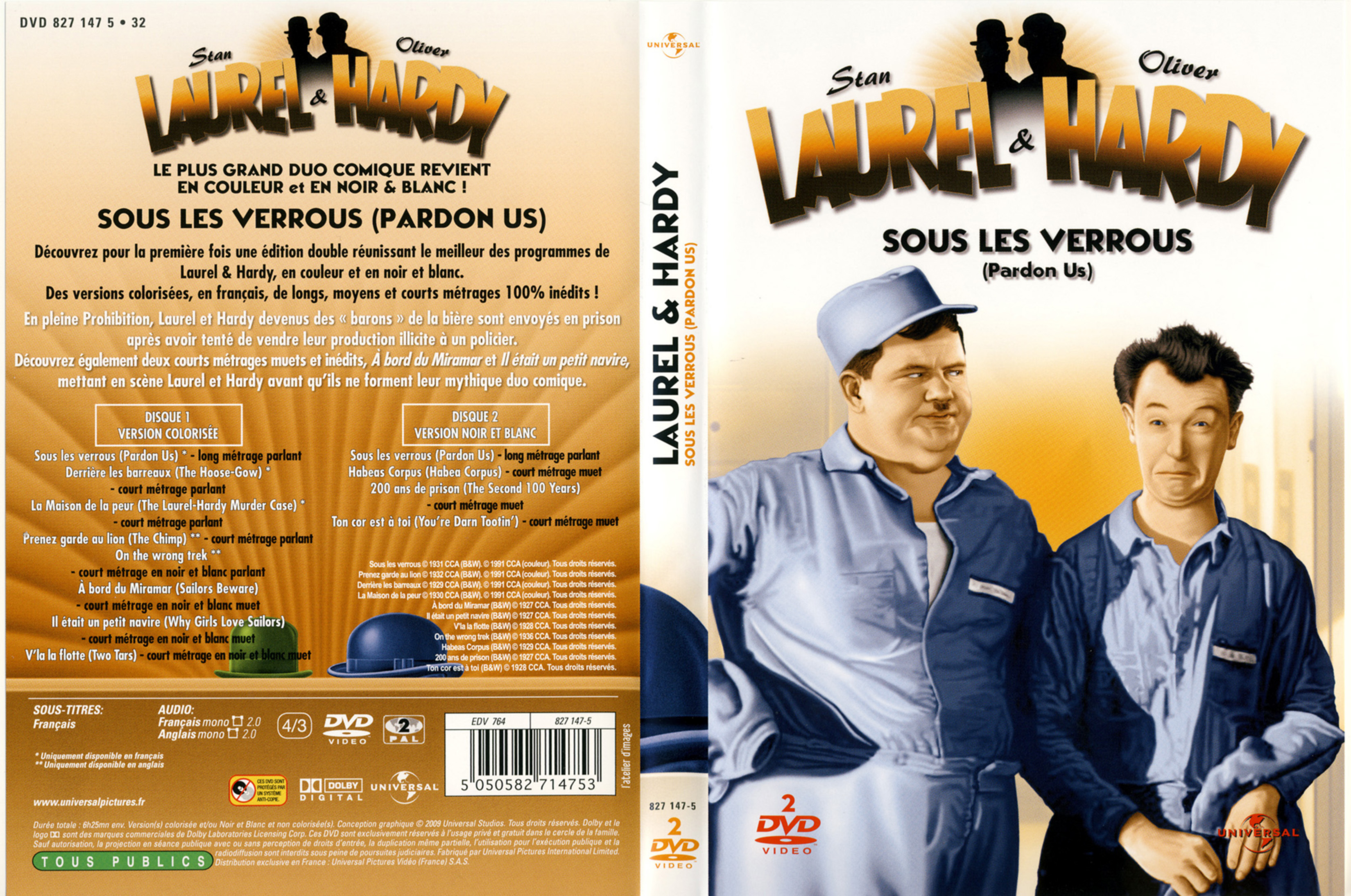 Jaquette DVD Laurel et Hardy sous les verrous v2