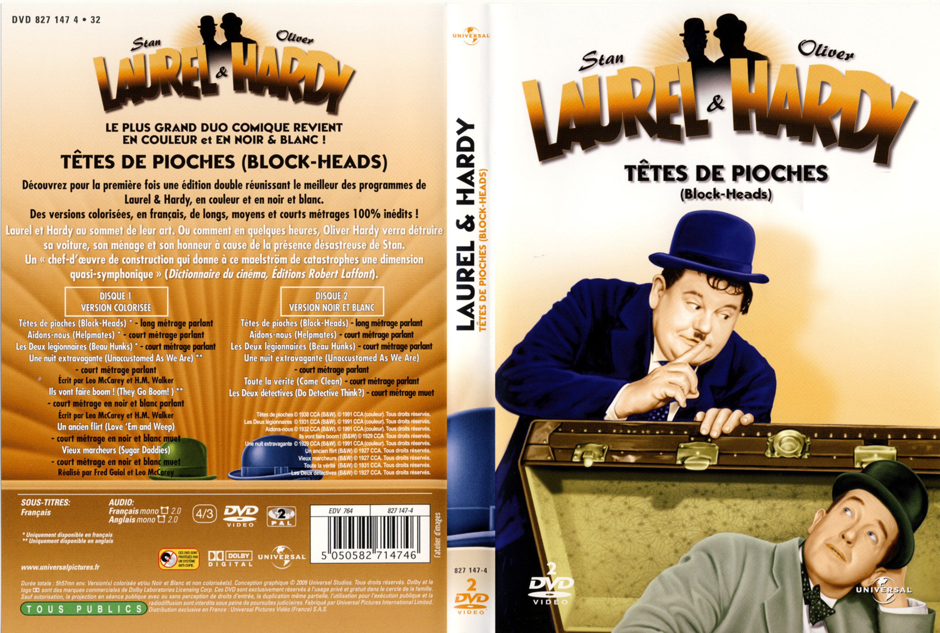 Jaquette DVD Laurel et Hardy tetes de pioches v2