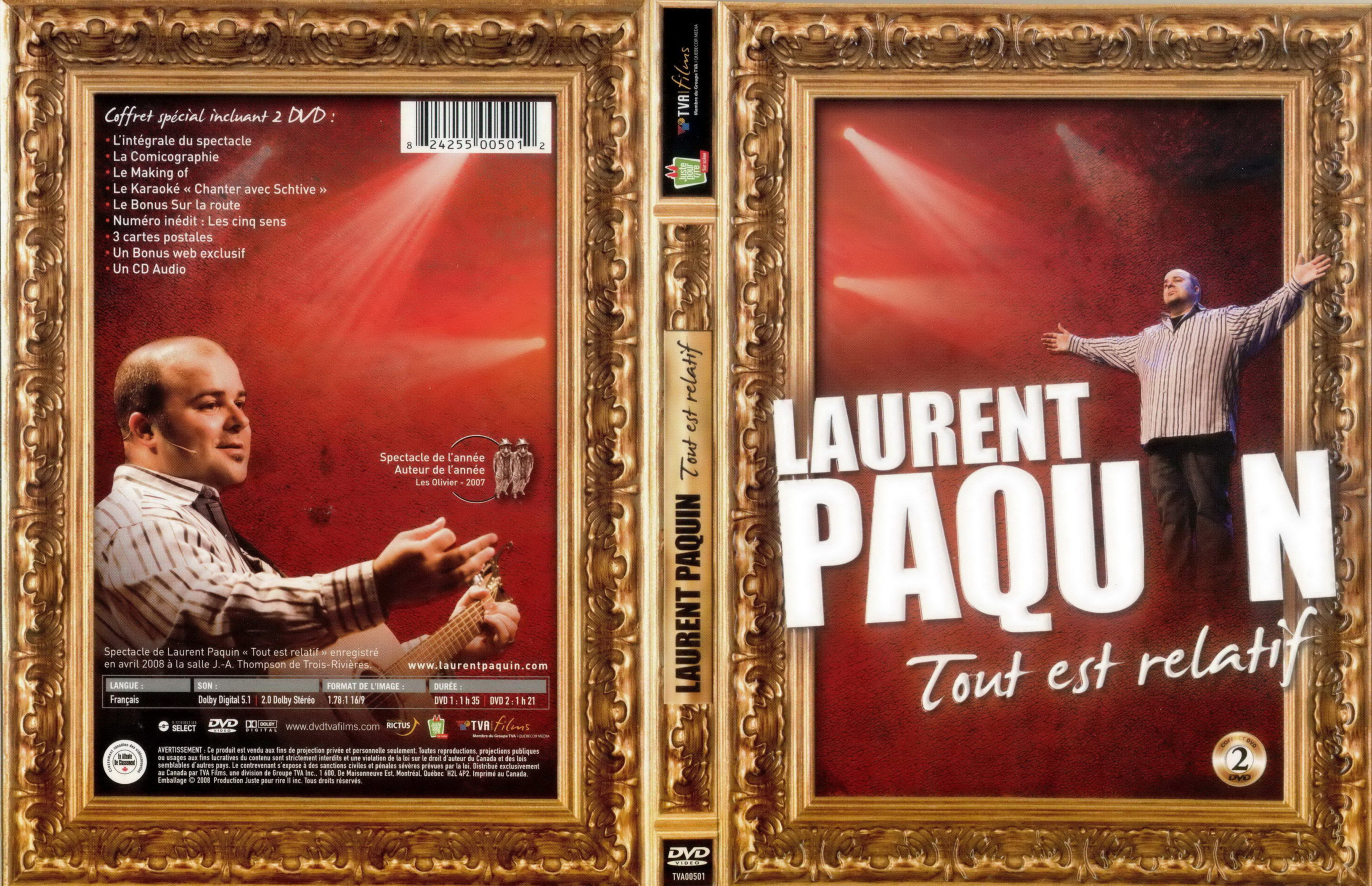 Jaquette DVD Laurent Paquin - Tout est relatif