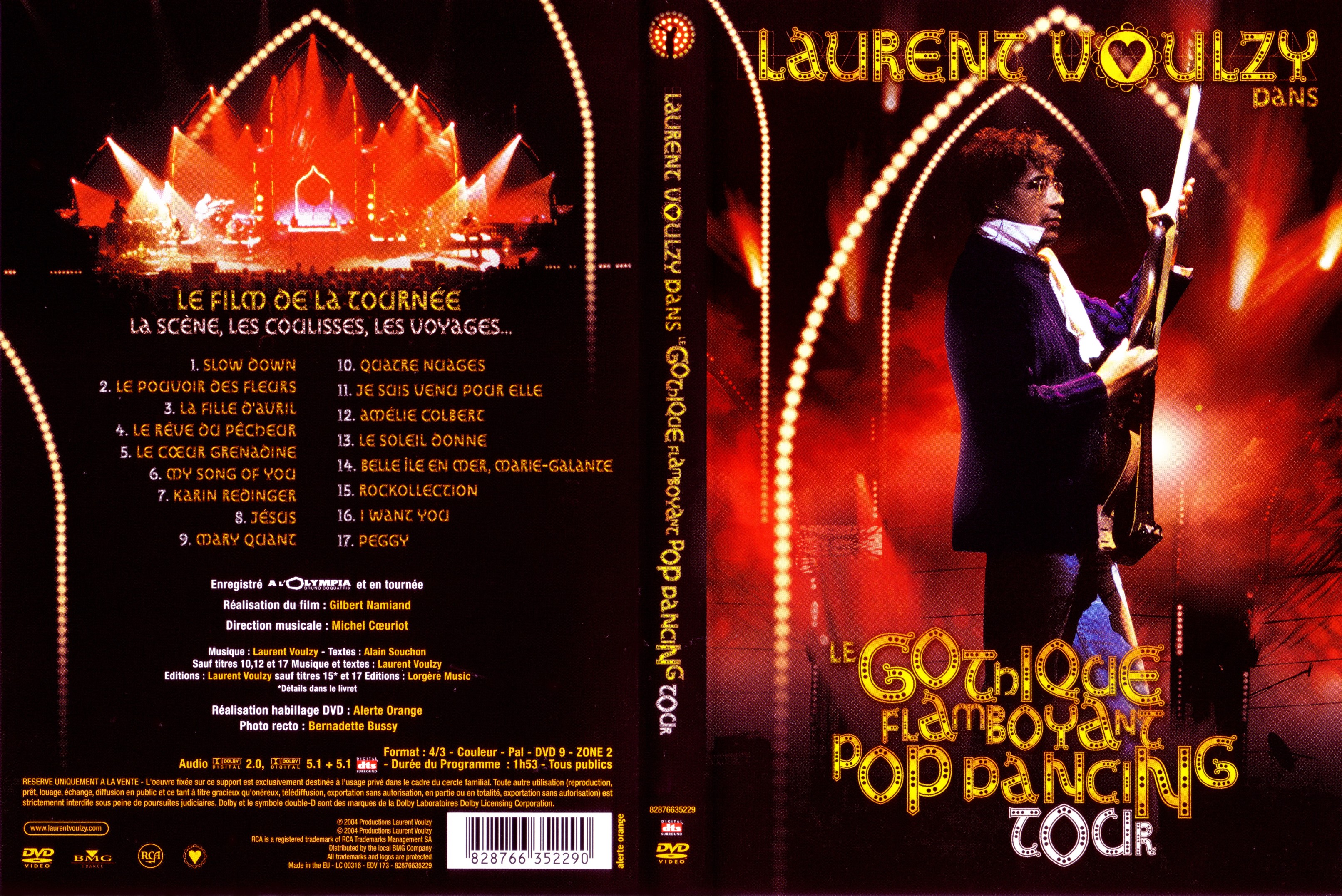 Jaquette DVD Laurent Voulzy Le gothique flamboyant pop dancing tour