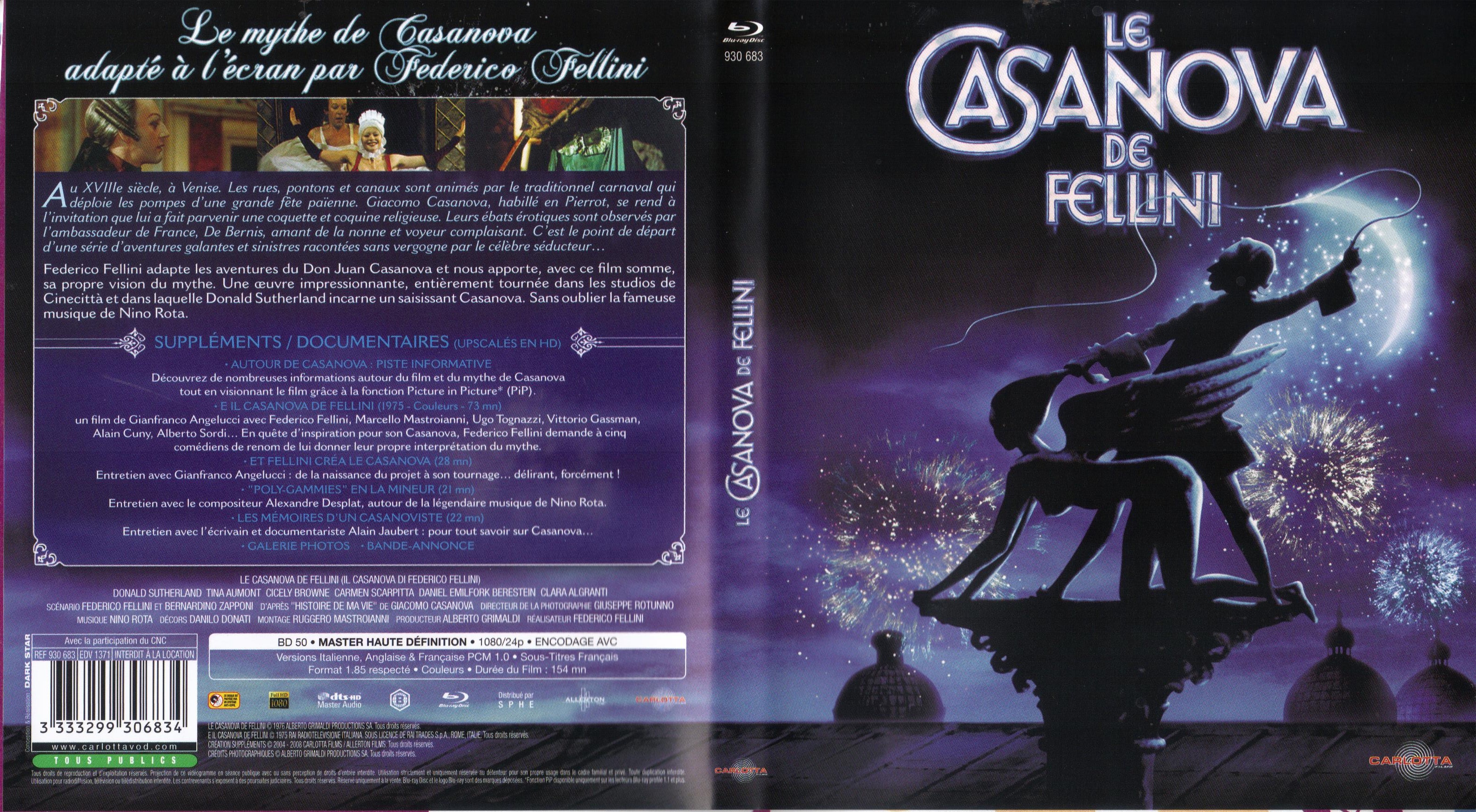 Jaquette DVD Le Casanova de Fellini (BLU-RAY) v2