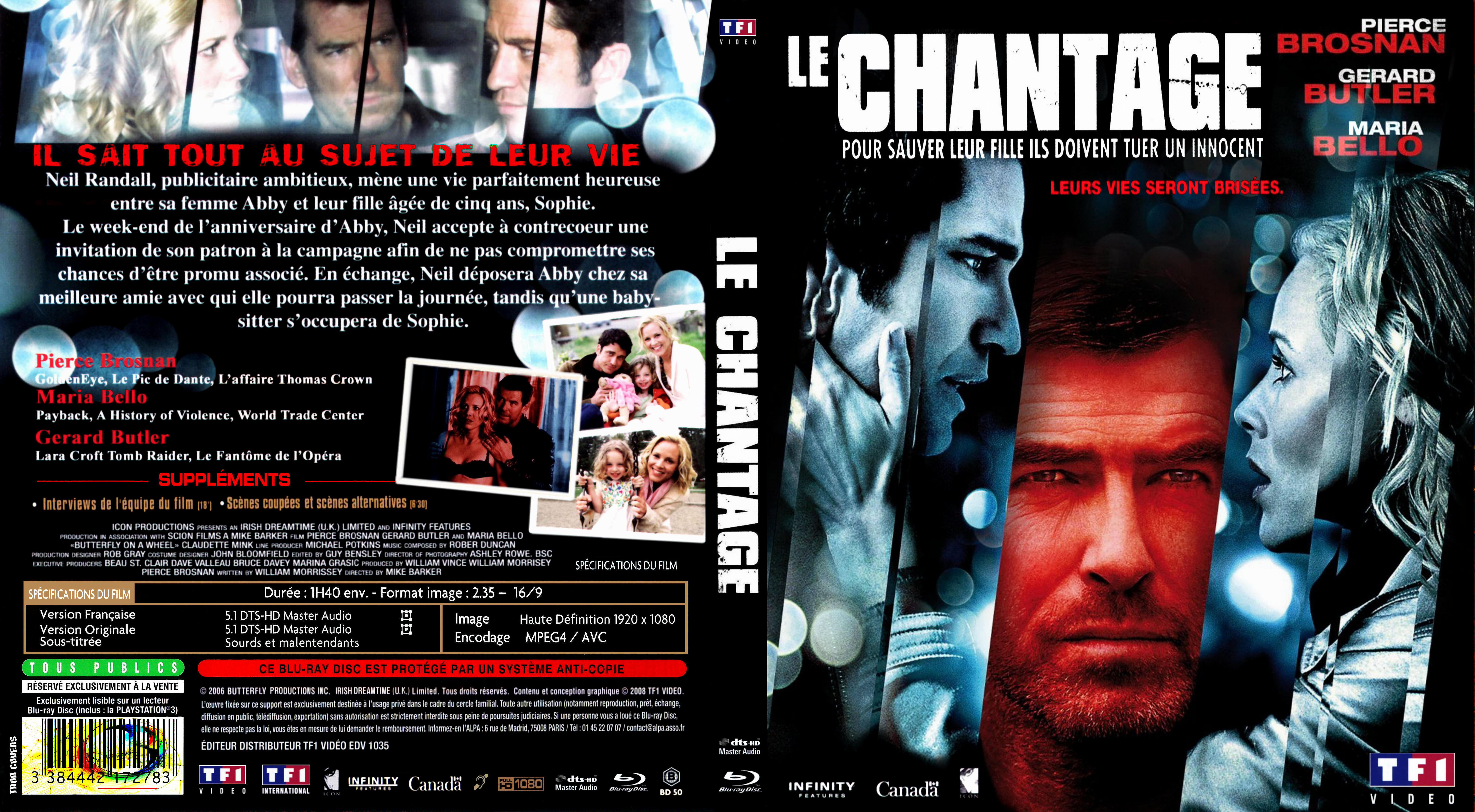Jaquette DVD Le Chantage custom (BLU-RAY)