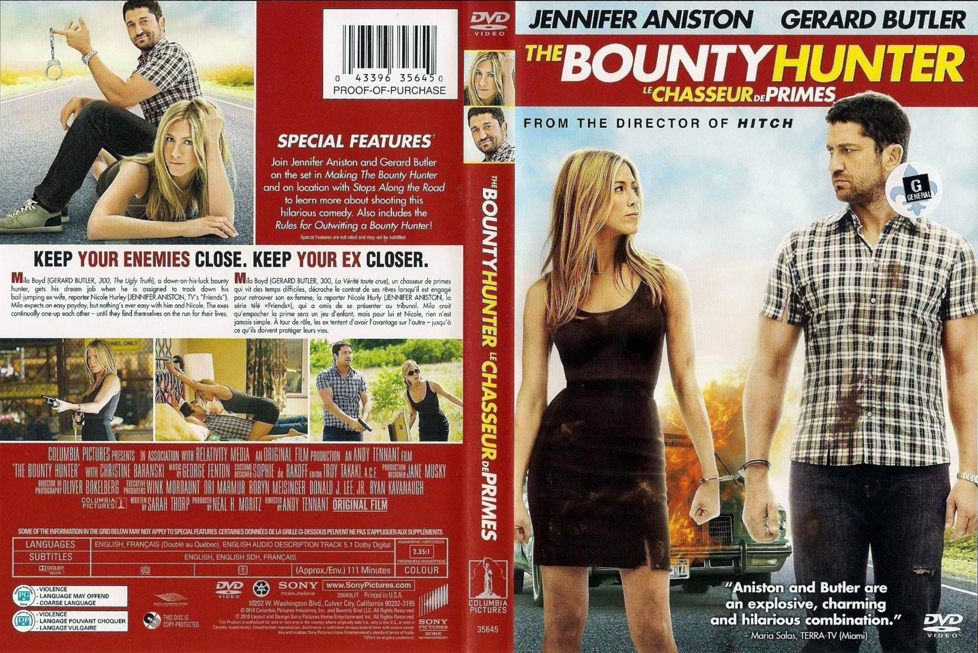 Jaquette DVD Le Chasseur de prime - The bounty hunter (Canadienne)