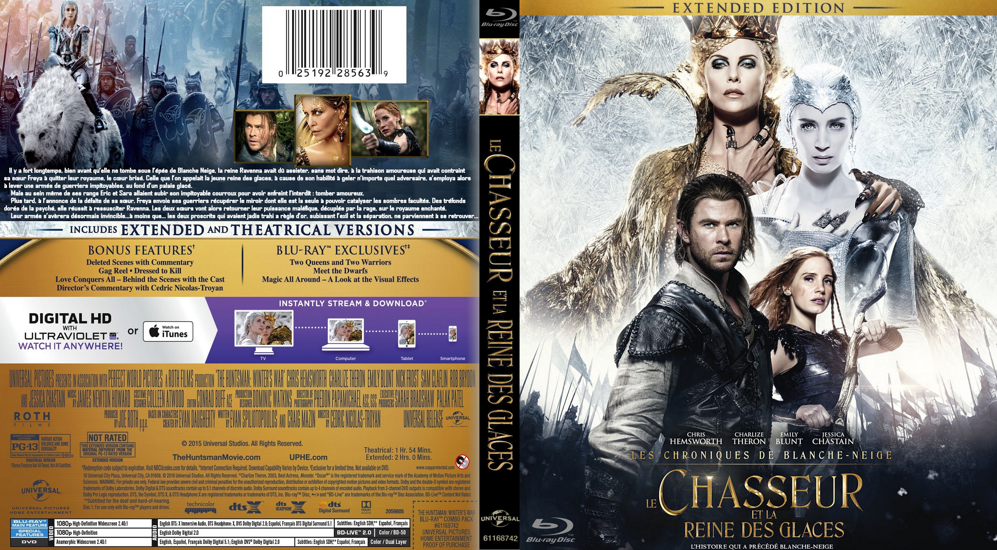 Jaquette DVD Le Chasseur et la reine des glaces custom (BLU-RAY)