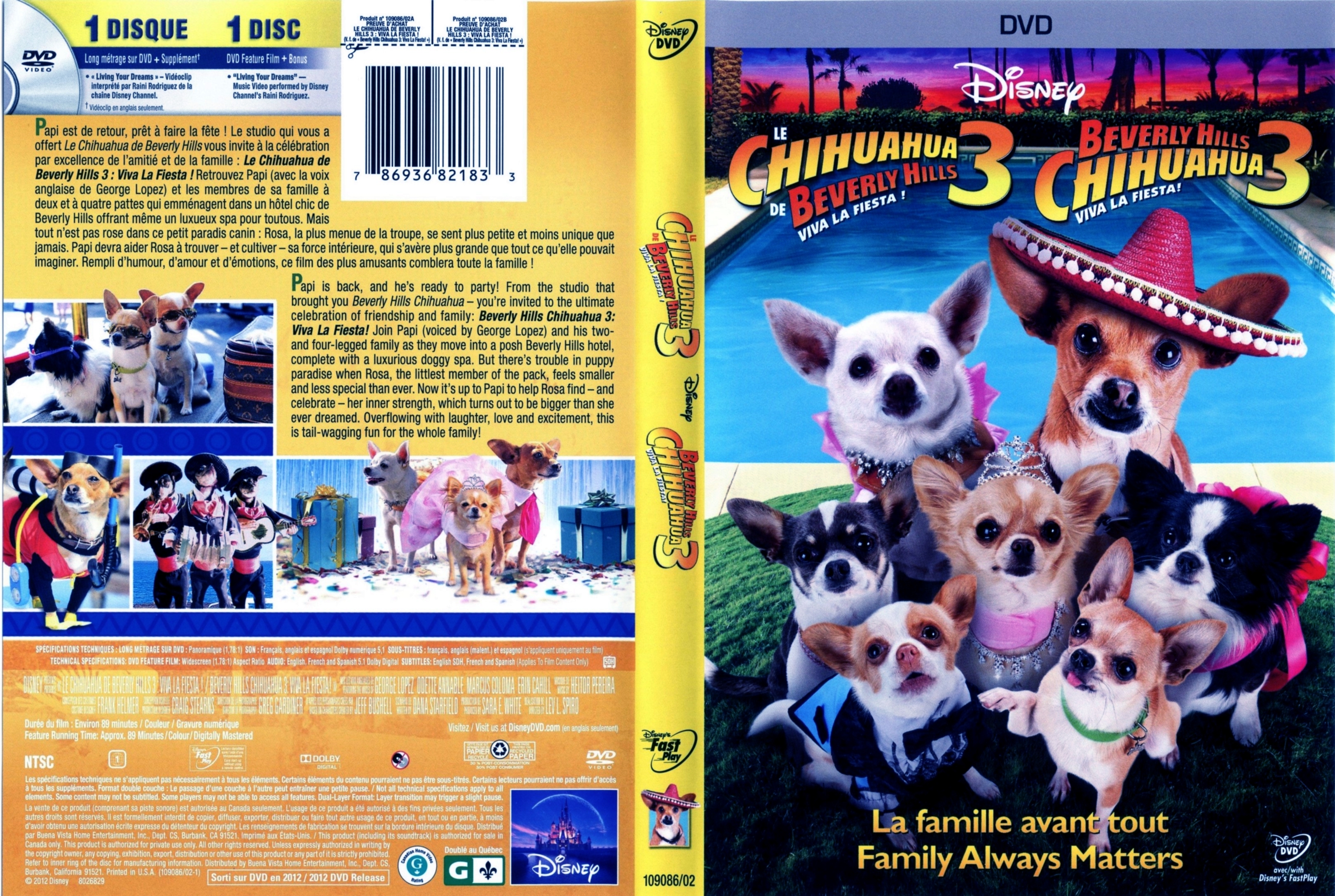 Jaquette DVD Le Chihuahua de Beverly Hills 3 (Canadienne)