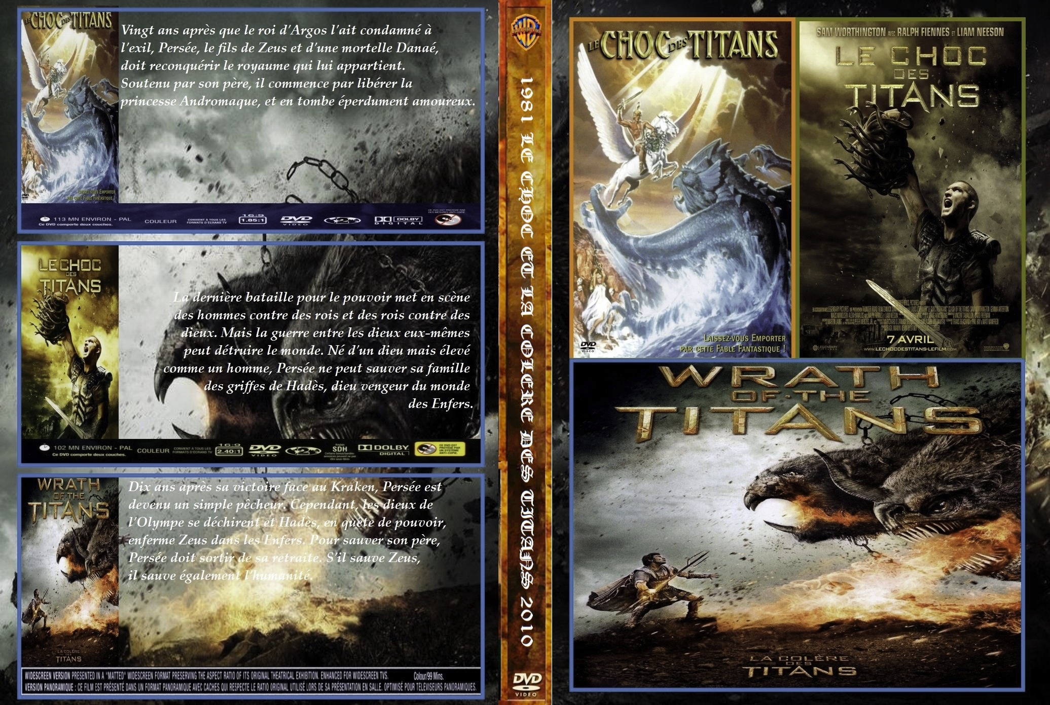 Jaquette DVD Le Choc Et La Colere Des Titans 1981-2010 custom