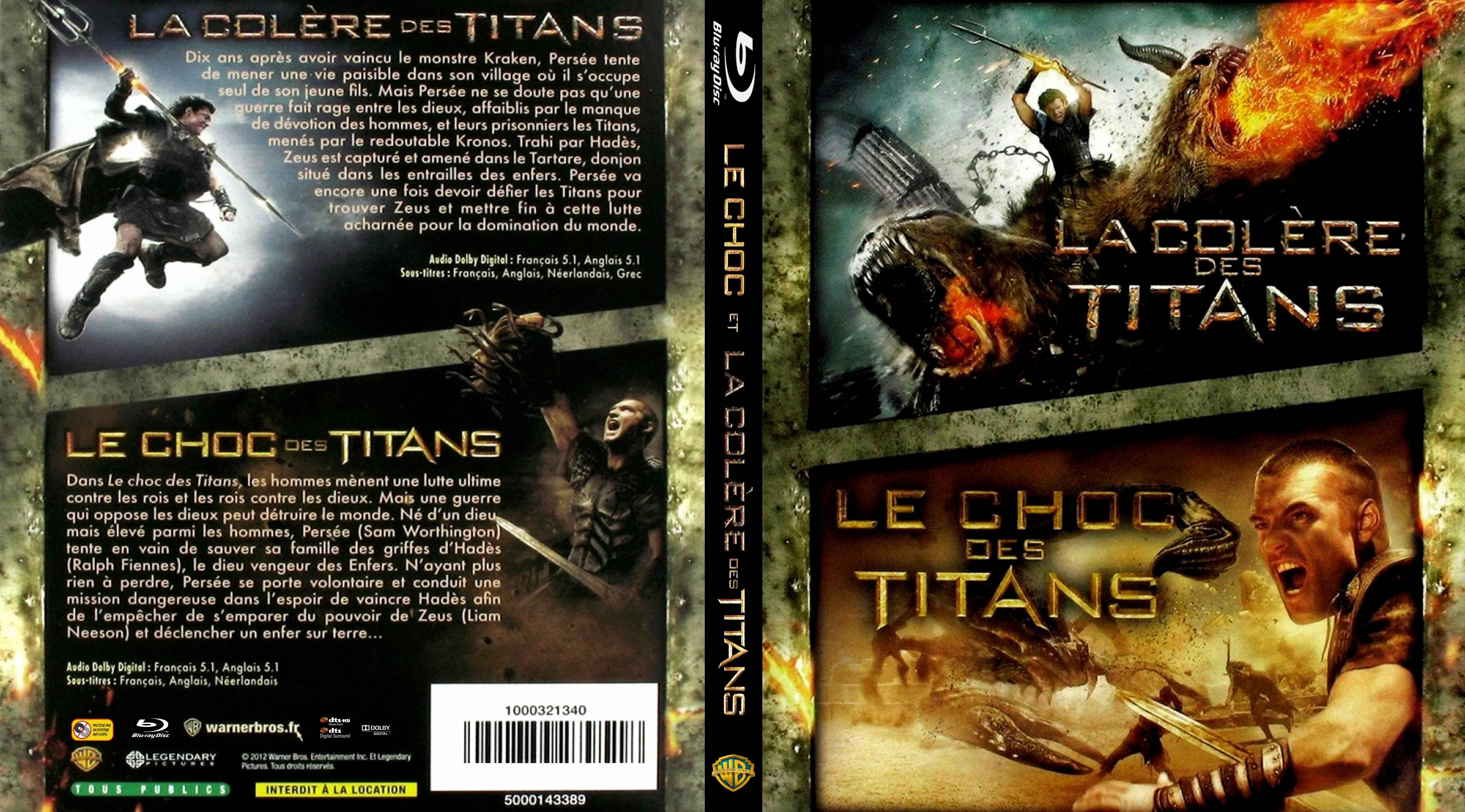 Jaquette DVD Le Choc et La Colre Des Titans custom (BLU-RAY)