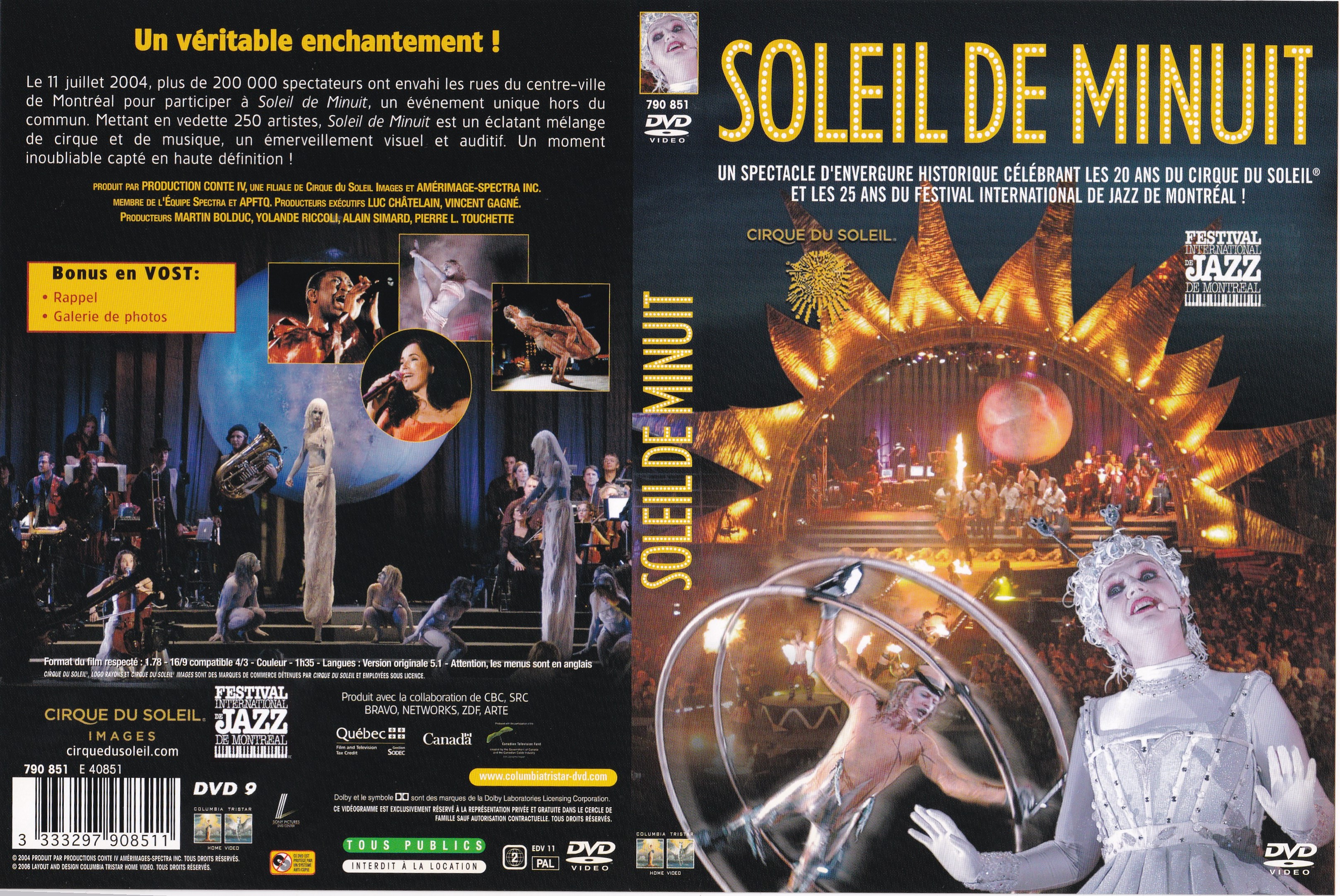 Jaquette DVD Le Cirque du Soleil - Soleil de Minuit