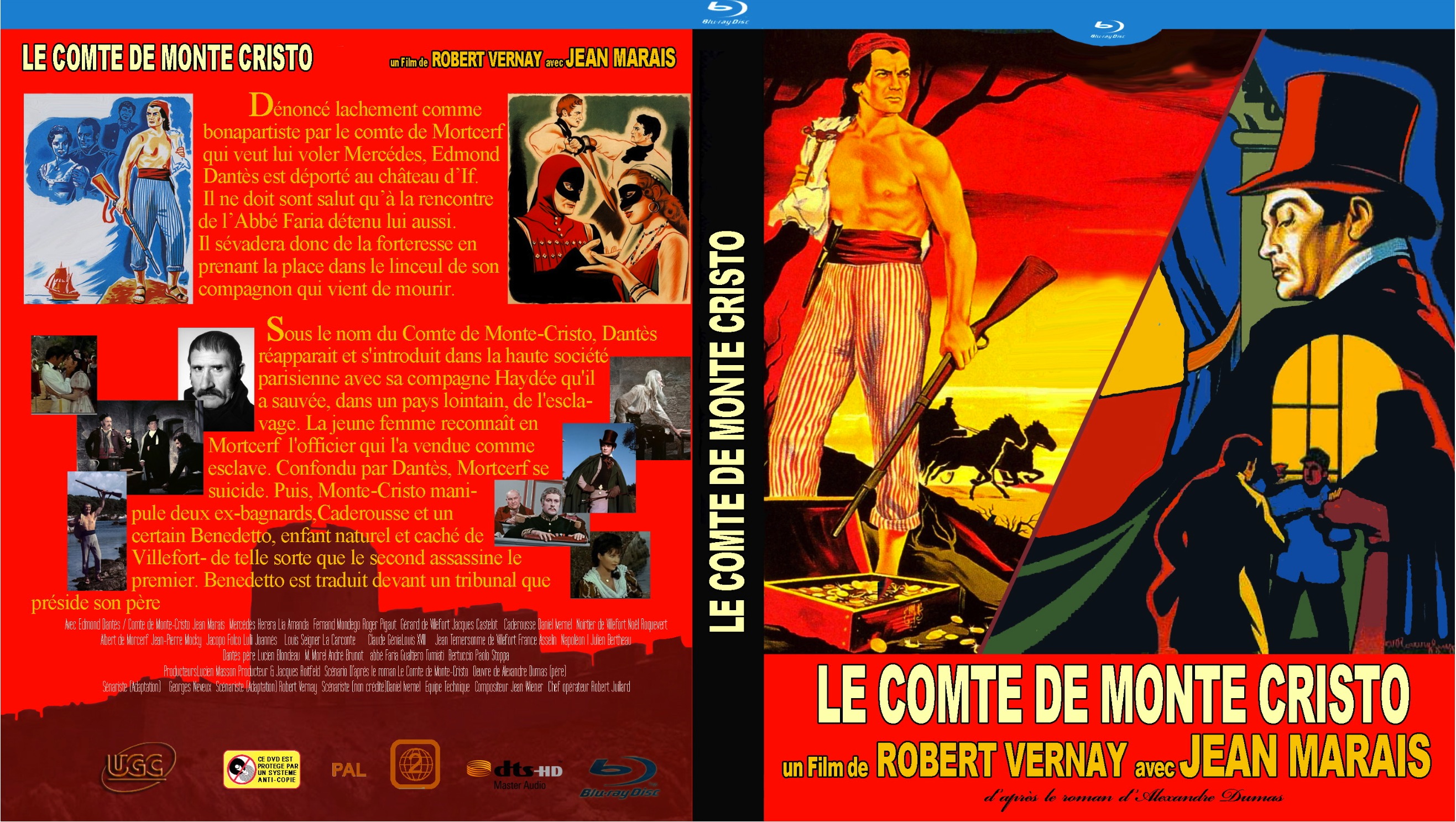 Jaquette DVD Le Comte de Monte Cristo (Jean Marais) (BLU-RAY) custom