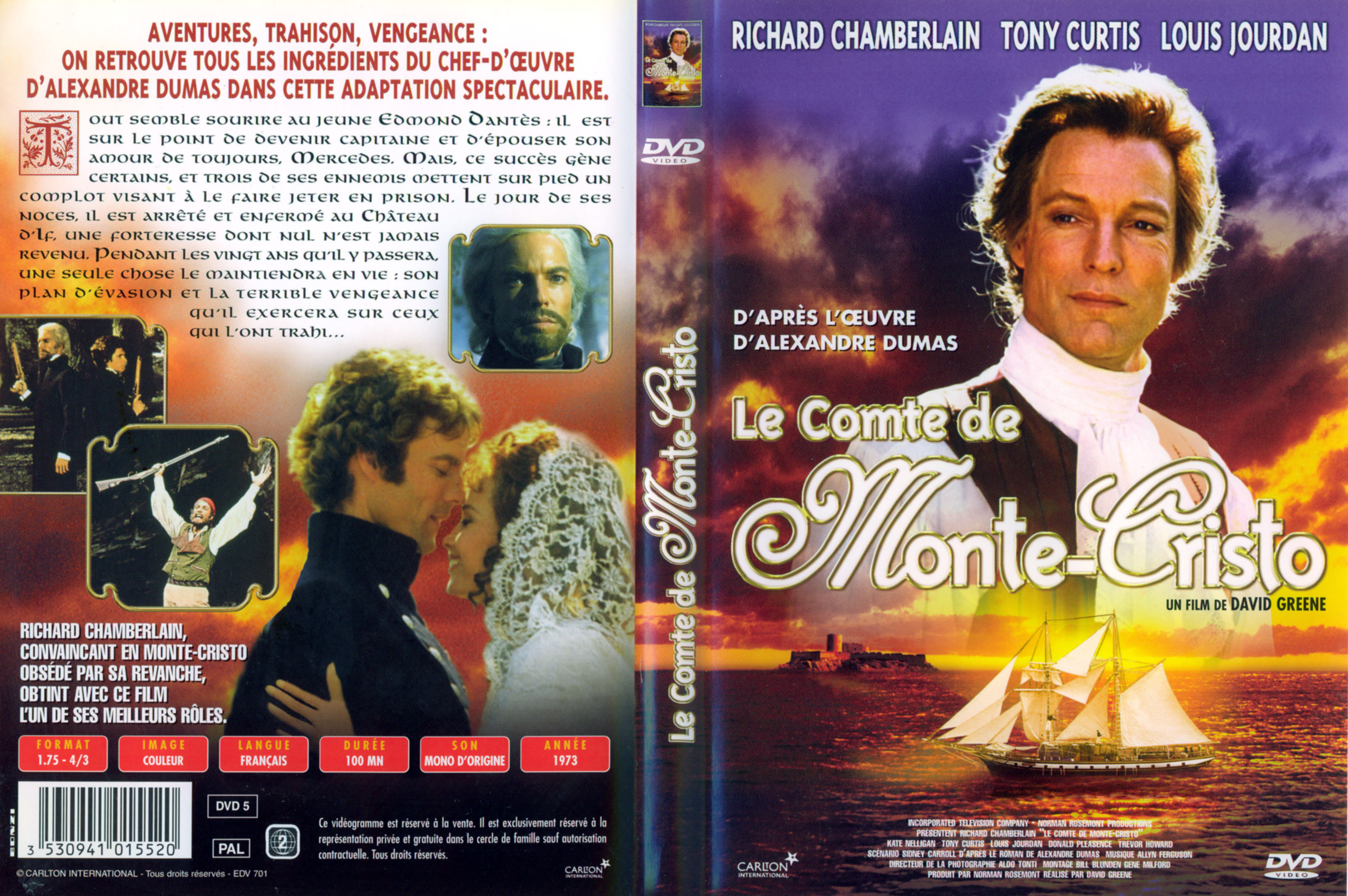 Jaquette DVD Le Comte de Monte-Cristo (Richard Chamberlain)