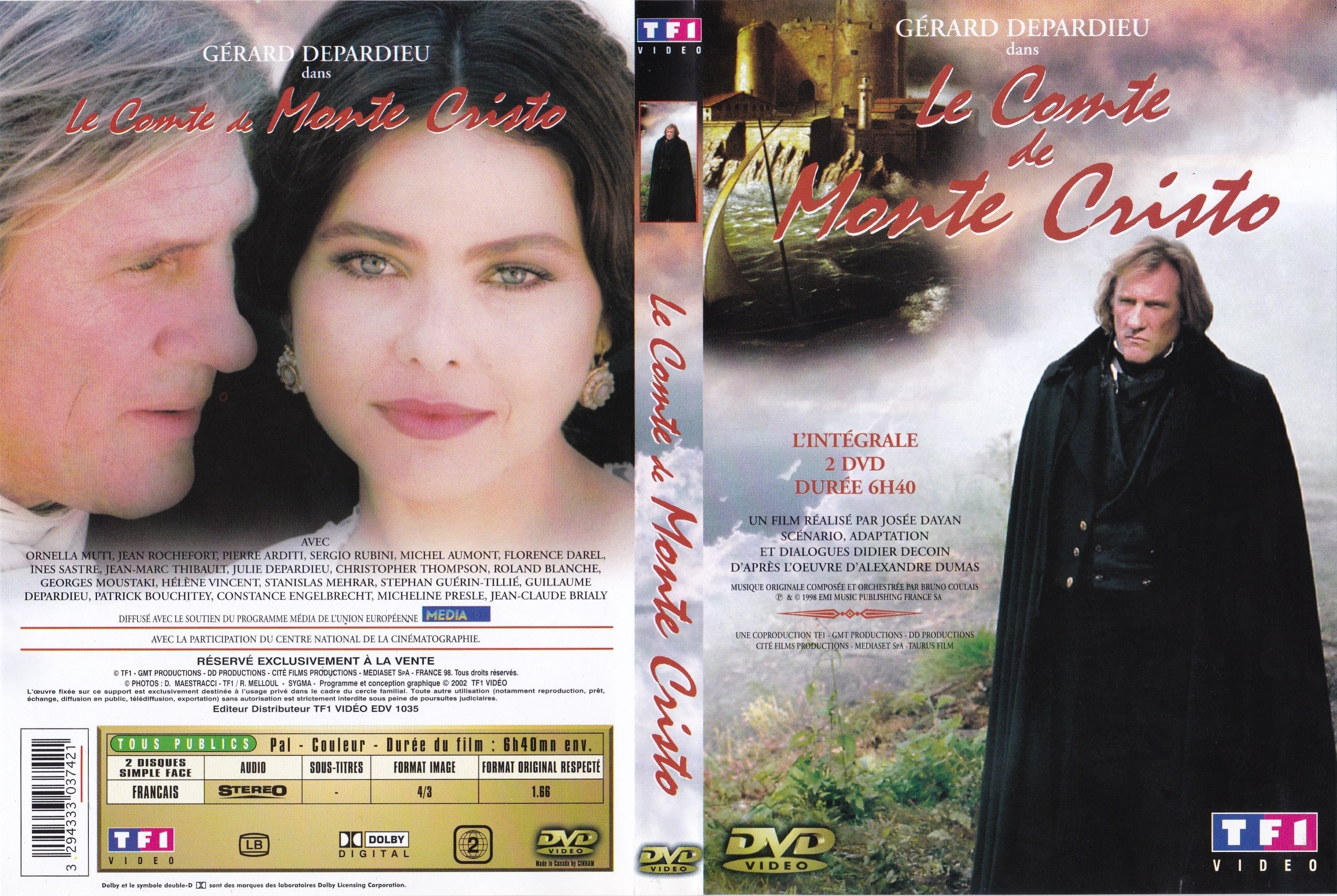 Jaquette DVD Le Comte de Monte Cristo (Version TV 1998)