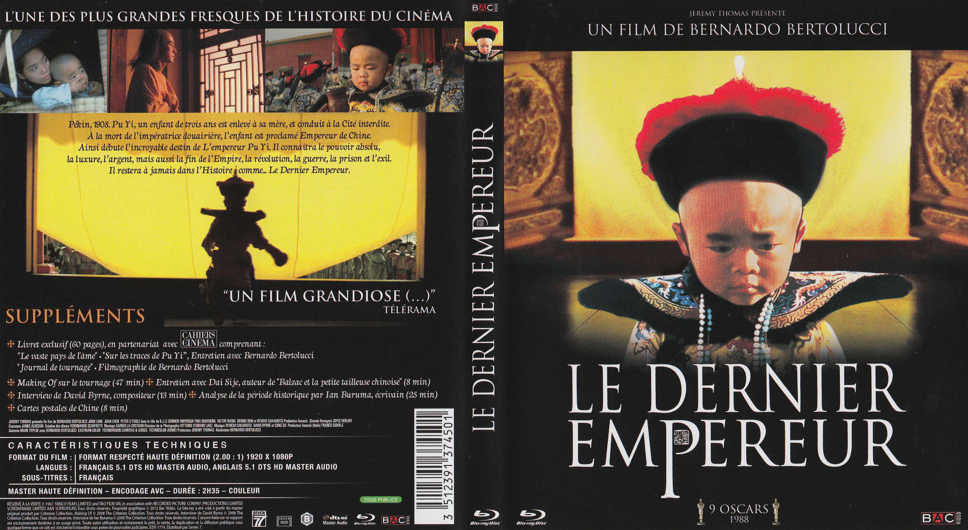 Jaquette DVD Le Dernier empereur (BLU-RAY)