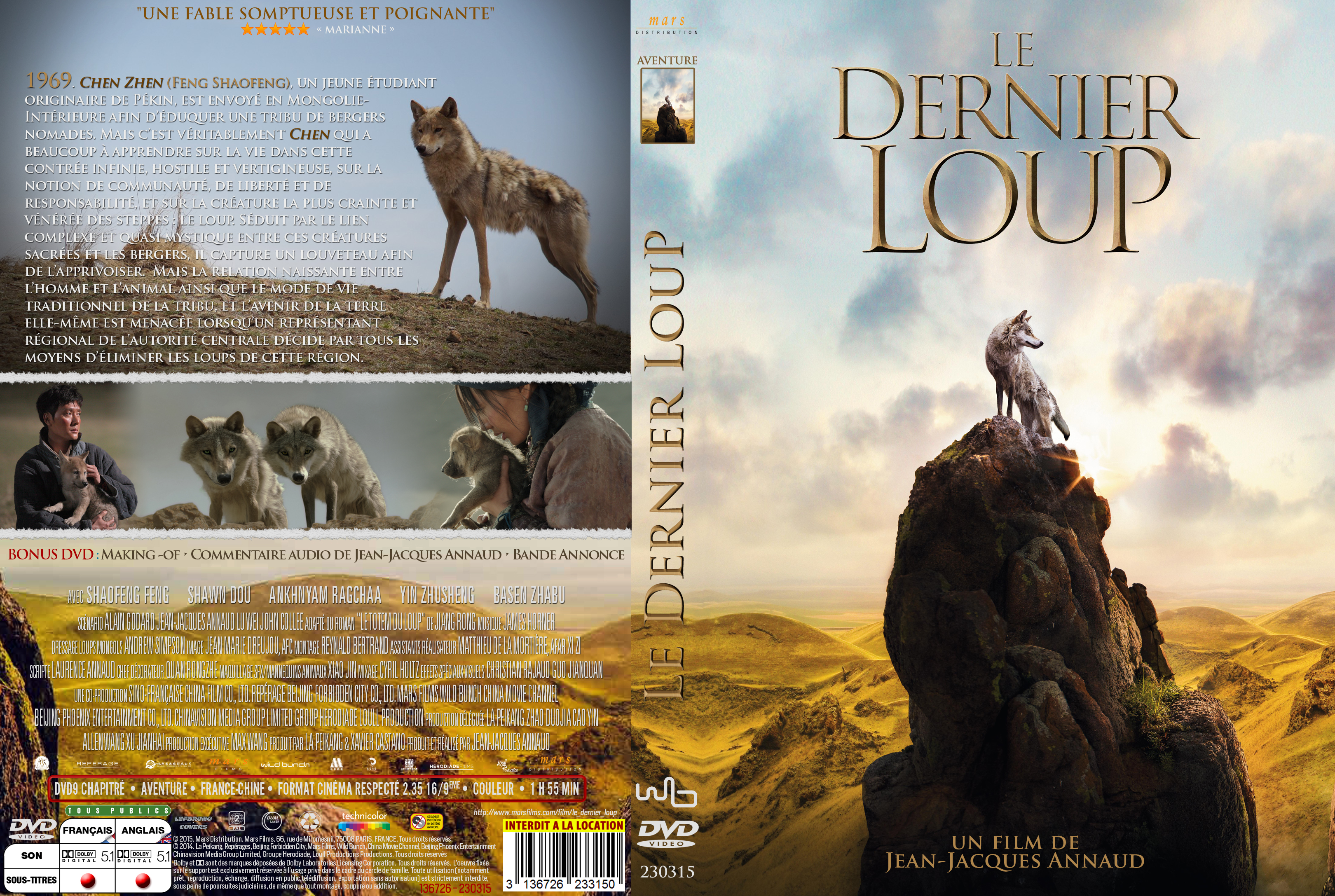 Jaquette DVD Le Dernier loup custom